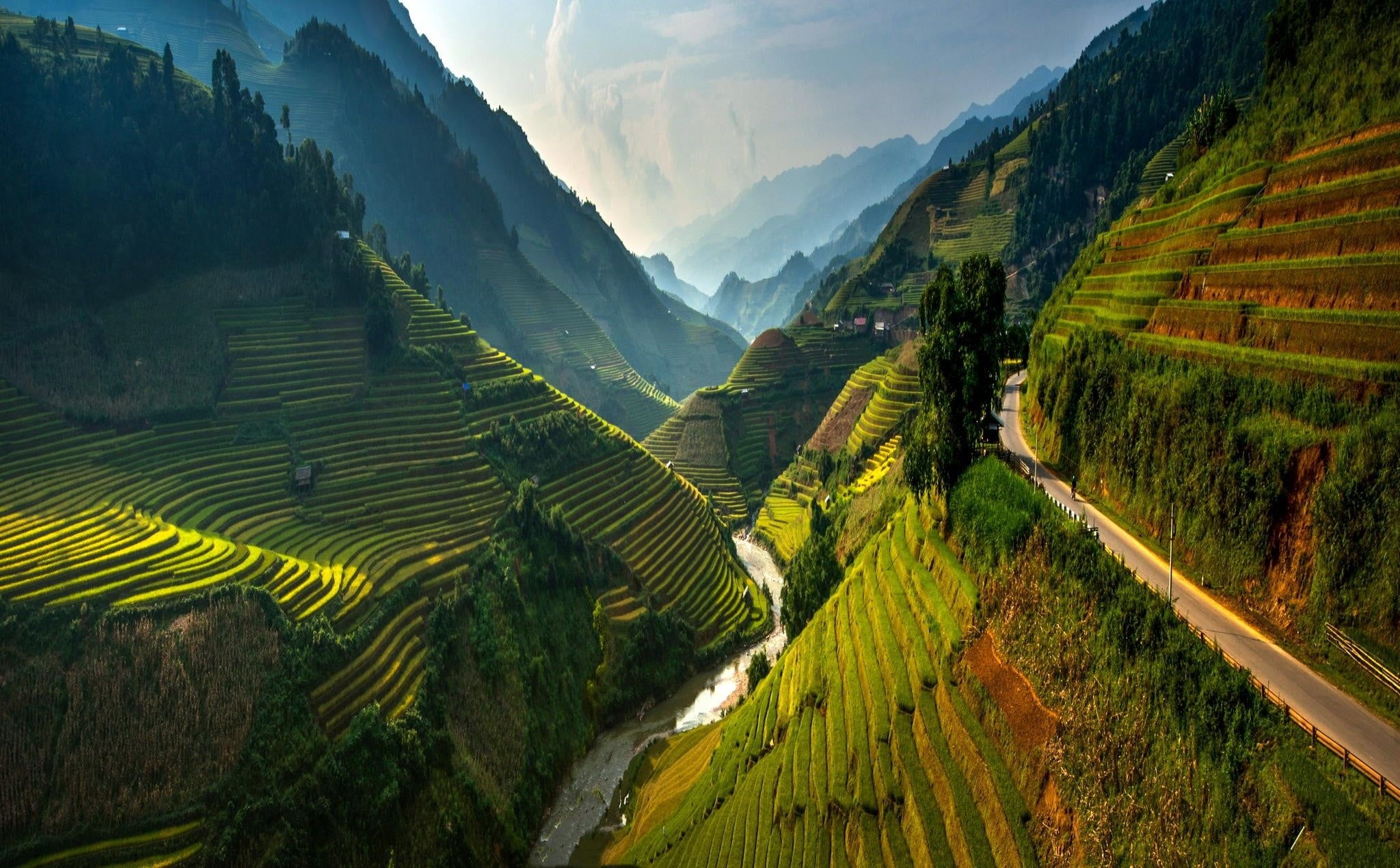 Rice terraces, HD wallpapers, Breathtaking backgrounds, Picture-perfect beauty, 2050x1270 HD Desktop