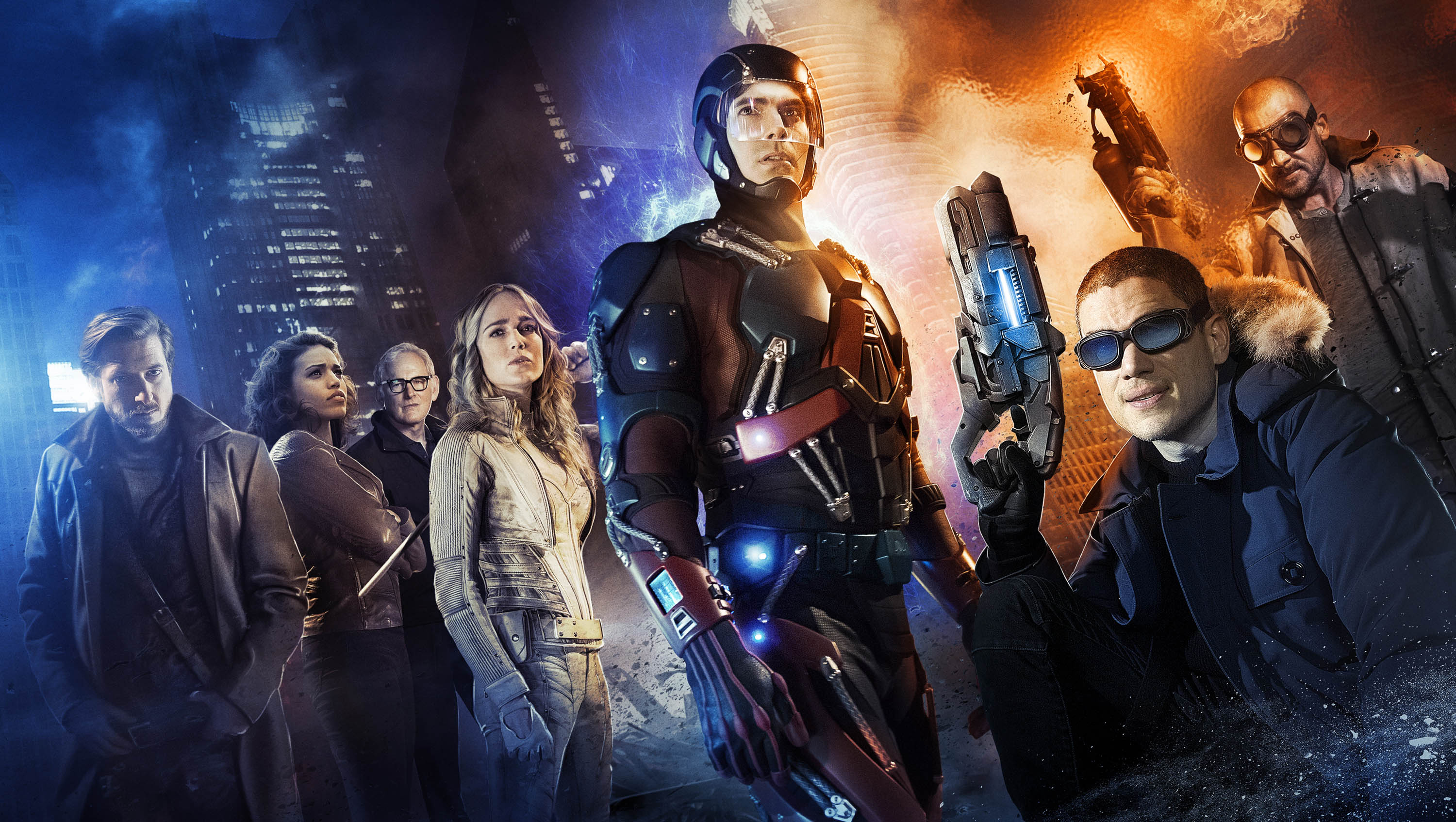 Legends of Tomorrow, DC's TV series, Action-packed adventure, Iconic heroes, 3000x1700 HD Desktop