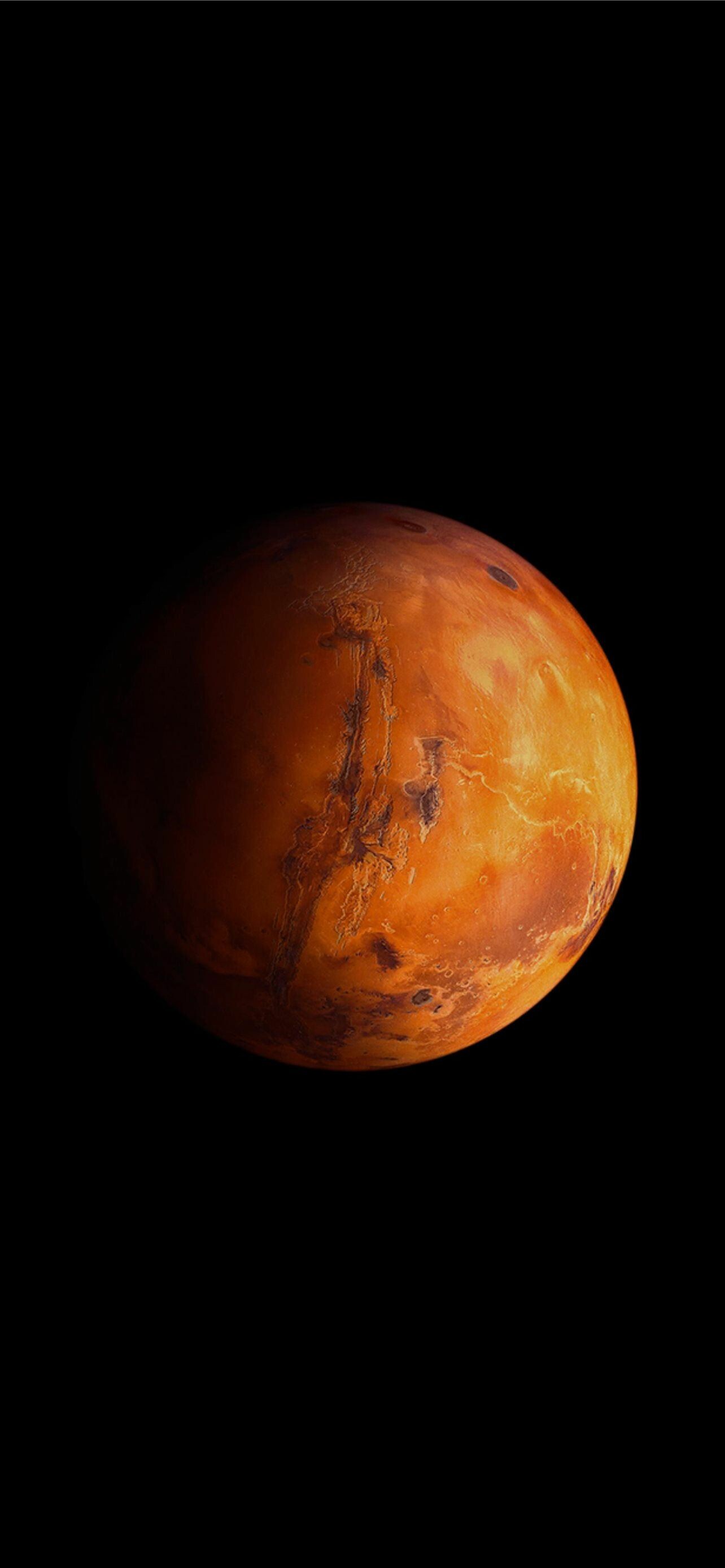 Planet: Mars, A periodically conspicuous reddish object in the night sky. 1290x2780 HD Background.