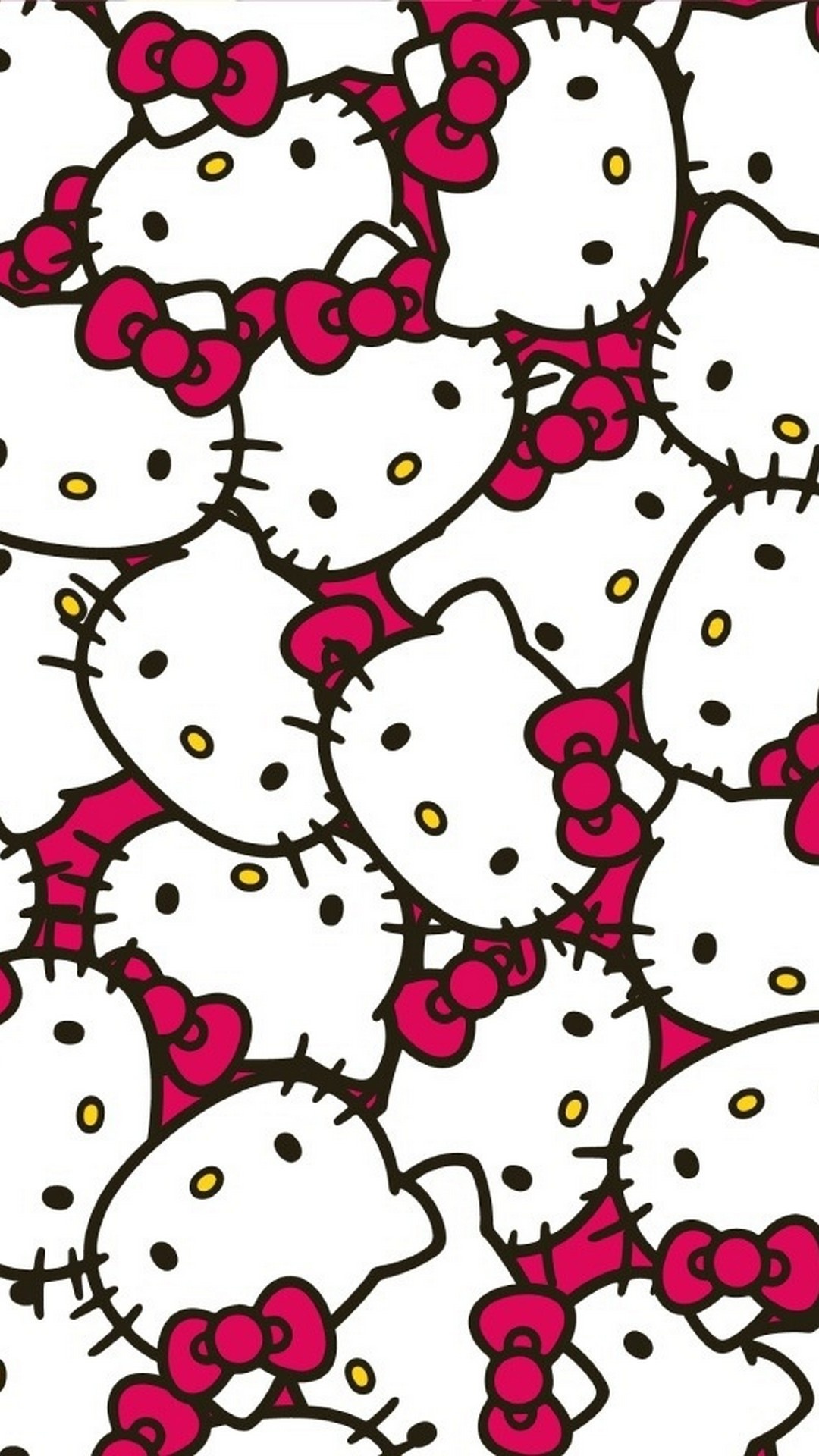 Hello Kitty: The character has a pet cat named Charmmy Kitty who wears a lace-trimmed bow on her head. 1080x1920 Full HD Background.