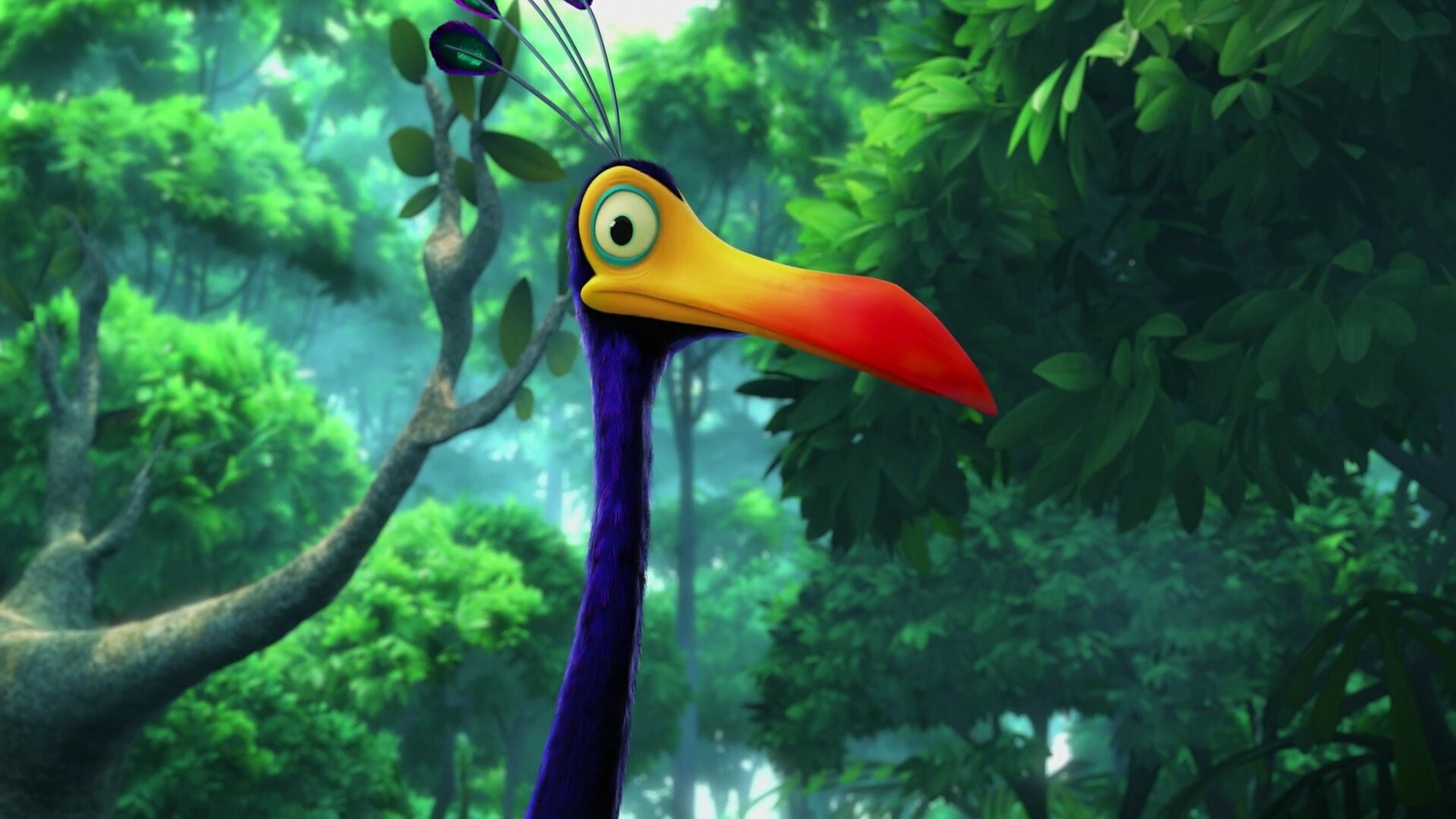 Up (Cartoon): Kevin, A thirteen-foot tall giant tropical bird, The main target of Charles Muntz. 1920x1080 Full HD Background.