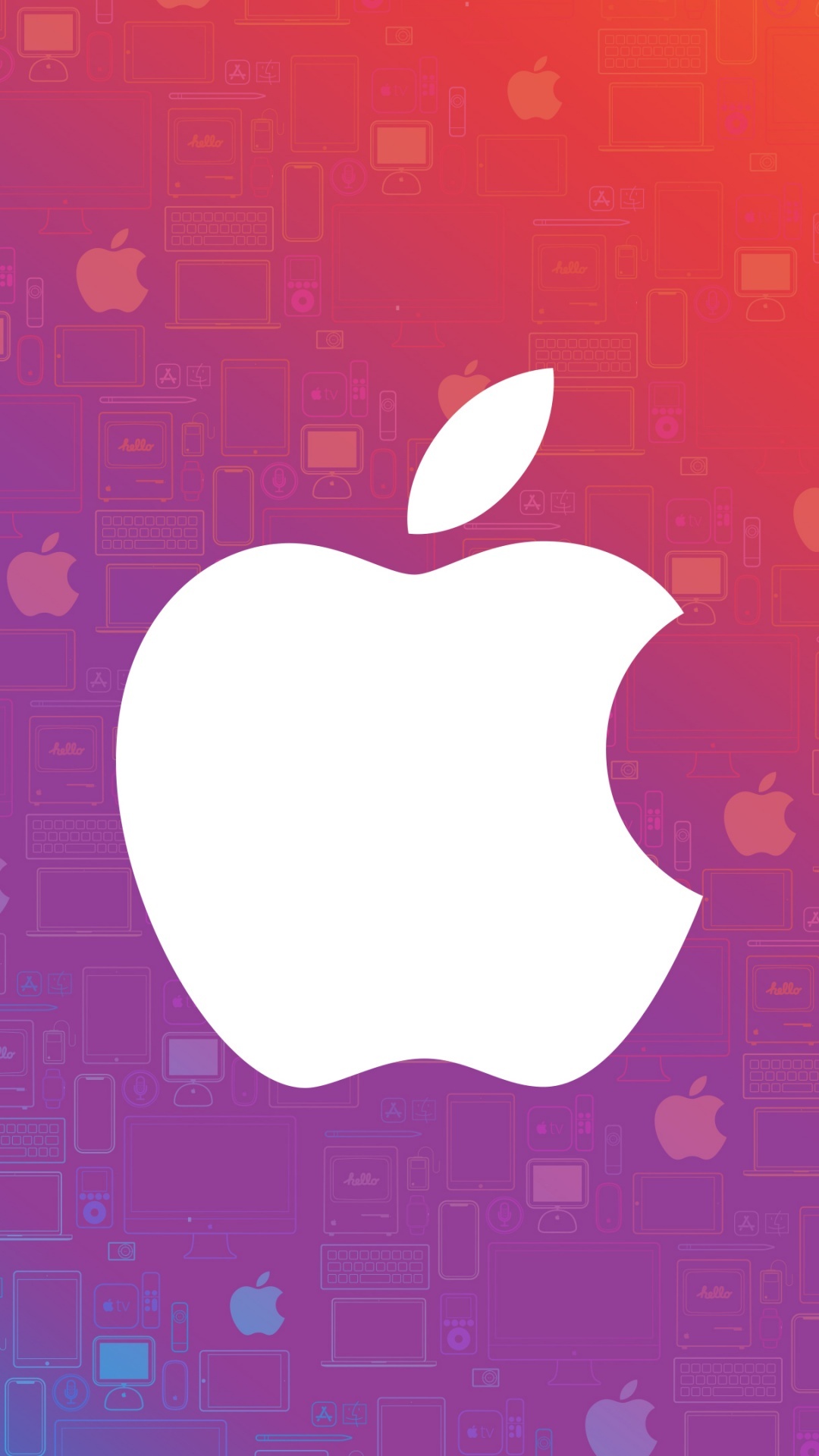 Apple logo, 4K wallpaper, Colorful background, Technological beauty, 1080x1920 Full HD Handy