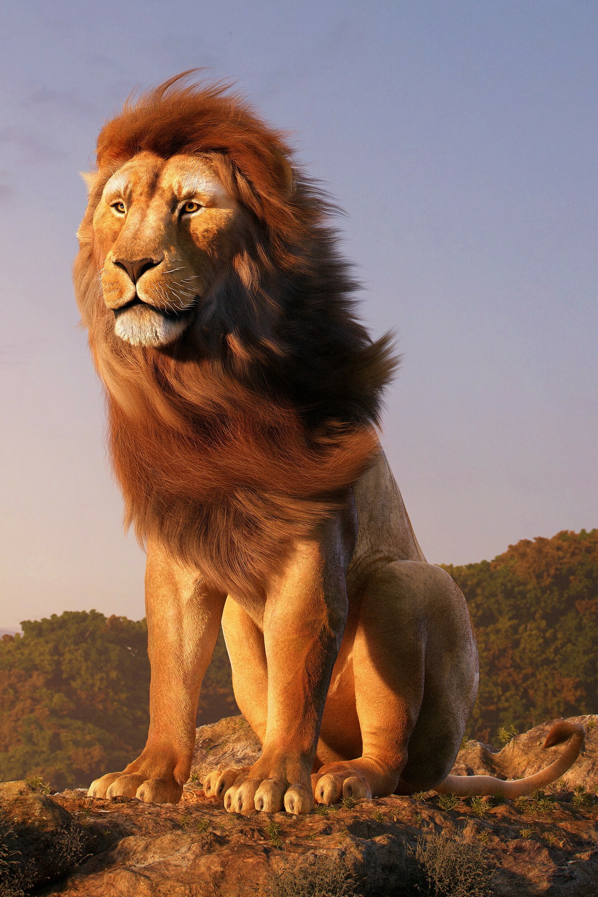 The Lion King: Mufasa voiced by Aaron Pierre, The kind and noble lion prince of the African Pride Lands. 1920x2880 HD Wallpaper.
