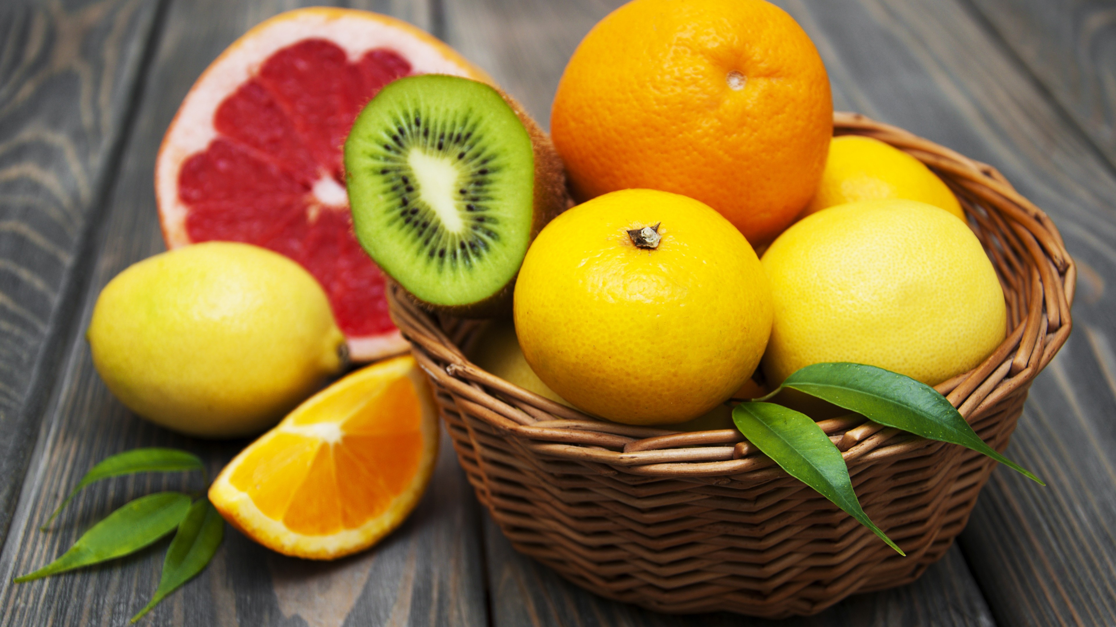 Lemon kiwi grapefruit, Citrus fruits, Zesty and tangy, Exquisite flavor, 3840x2160 4K Desktop