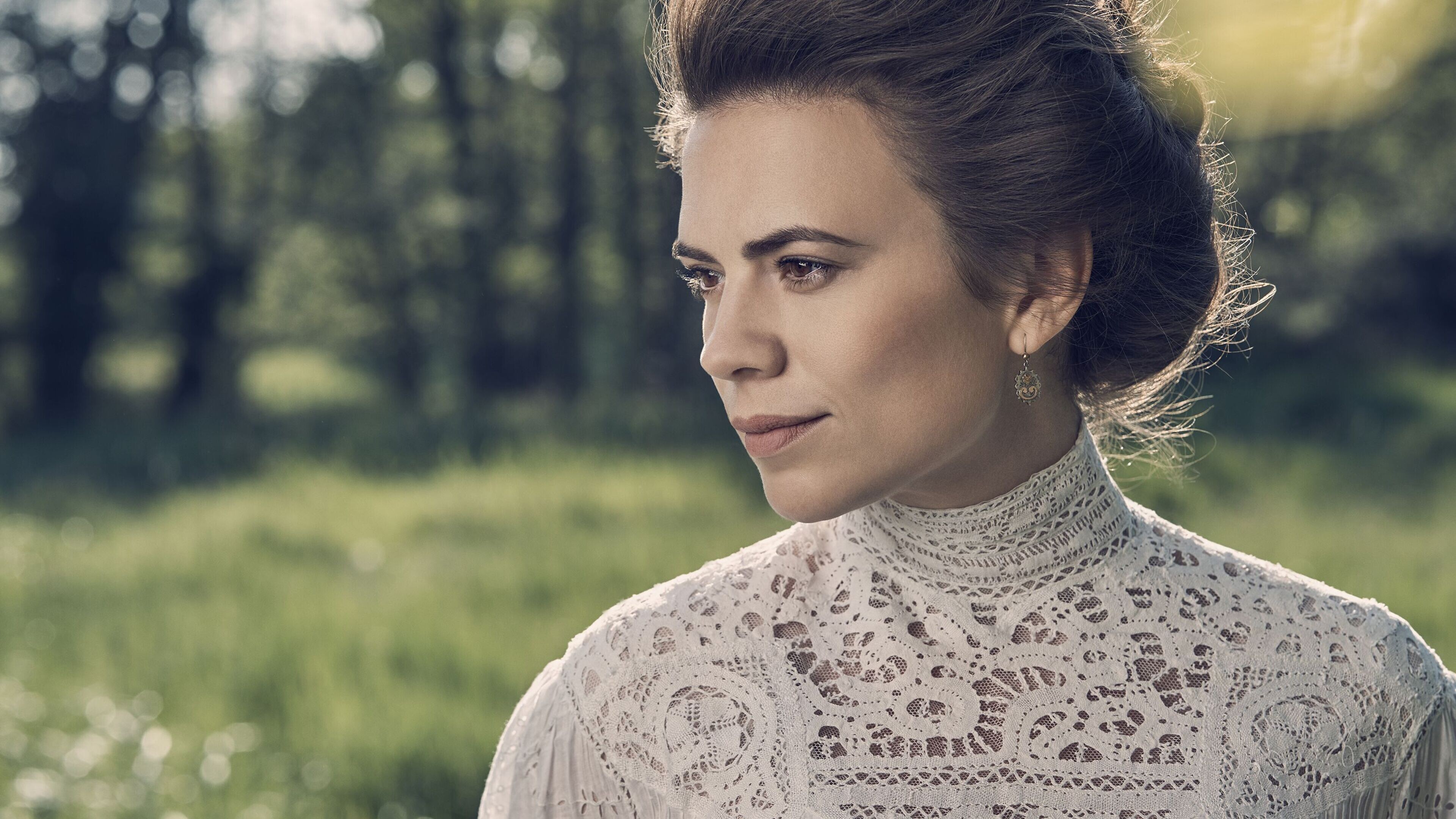 Hayley Atwell: Margaret Schlegel, Howards End, A British-American television drama based on a novel by E. M. Forster. 3840x2160 4K Background.