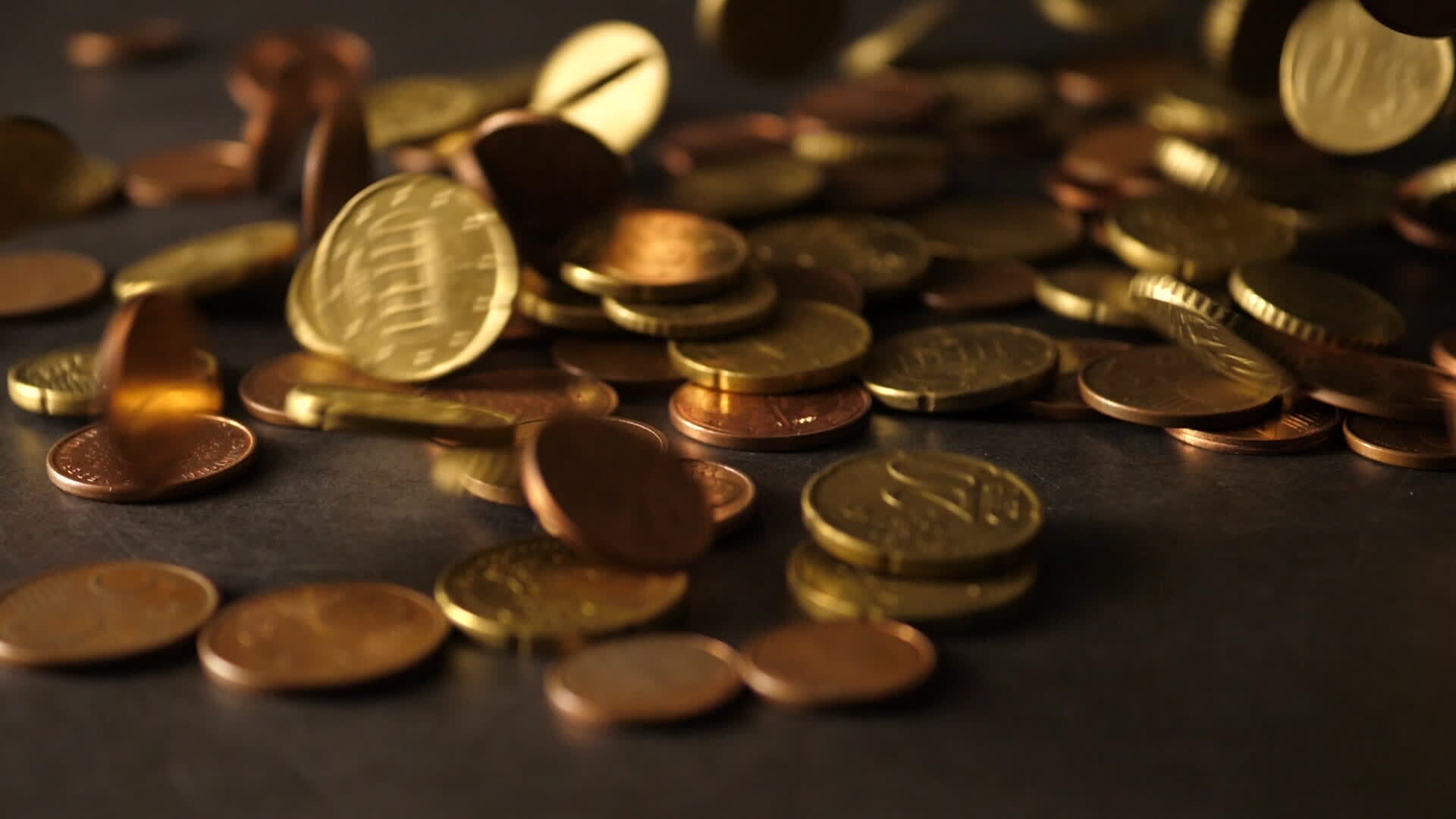Gold Coin Stock Video, Moving imagery, Financial symbol, Valuable footage, 1920x1080 Full HD Desktop