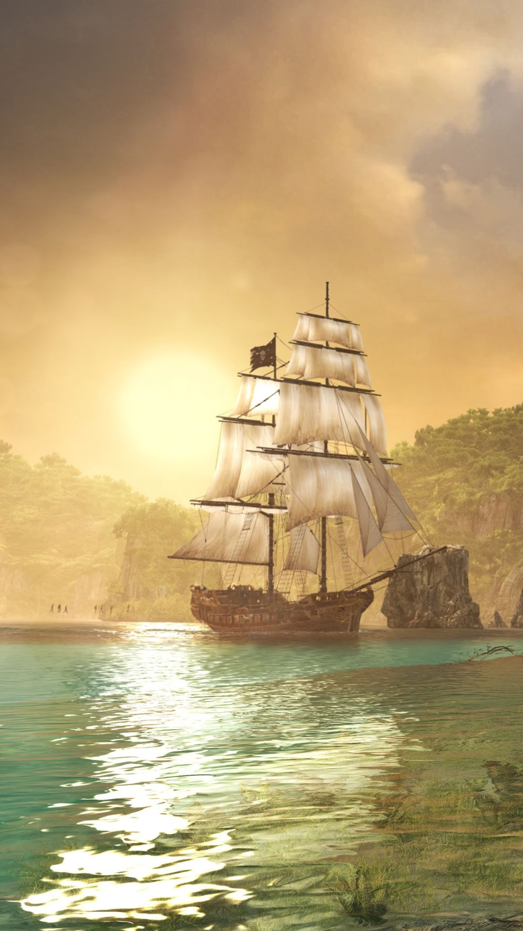 Assassin's Creed Black Flag, Ship wallpaper, Zoey Johnson, Gaming, 1080x1920 Full HD Phone