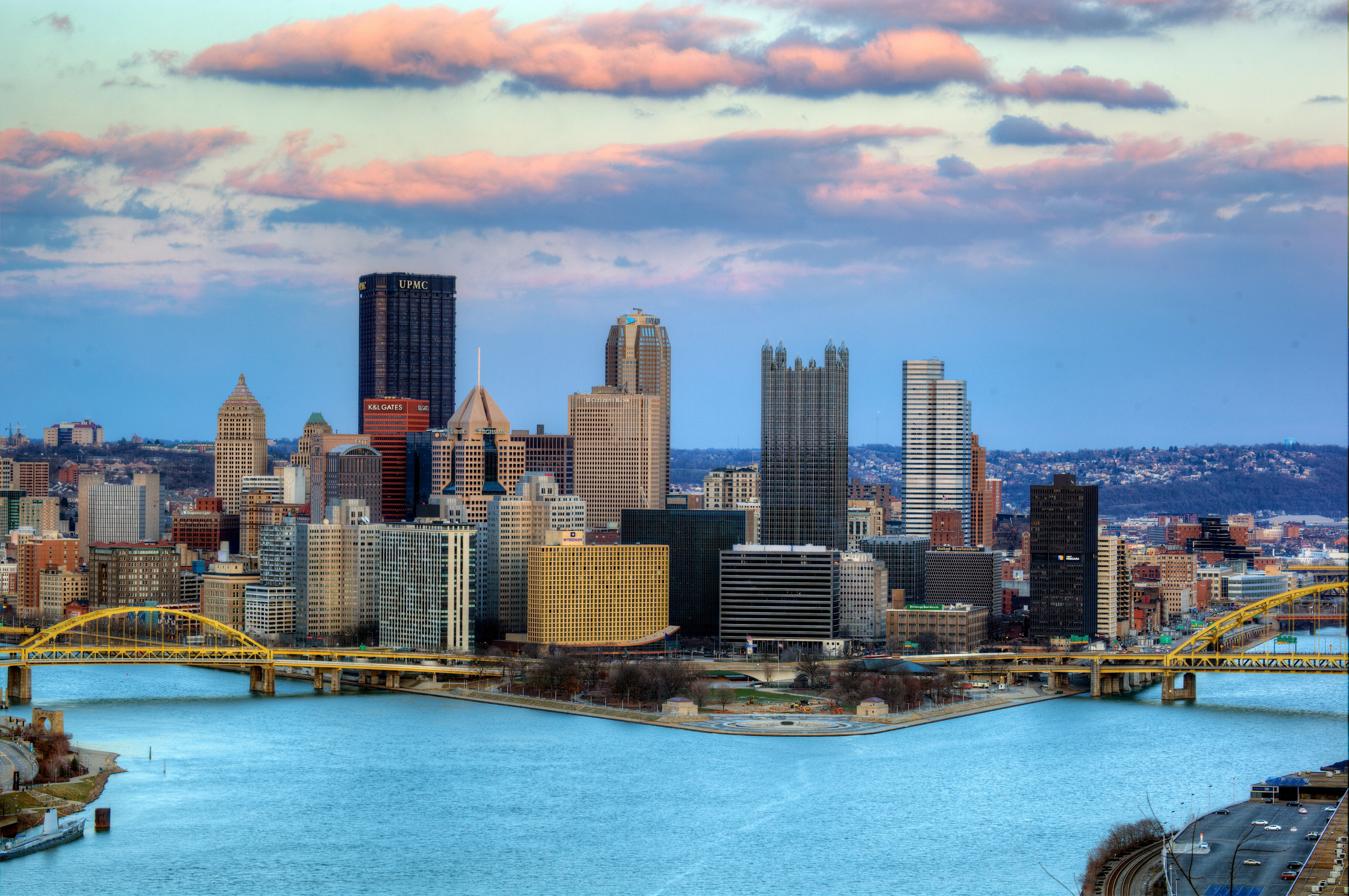 Pittsburgh Skyline, Free download Pittsburgh skyline wallpapers, High quality HD pictures, 2560x1700 HD Desktop