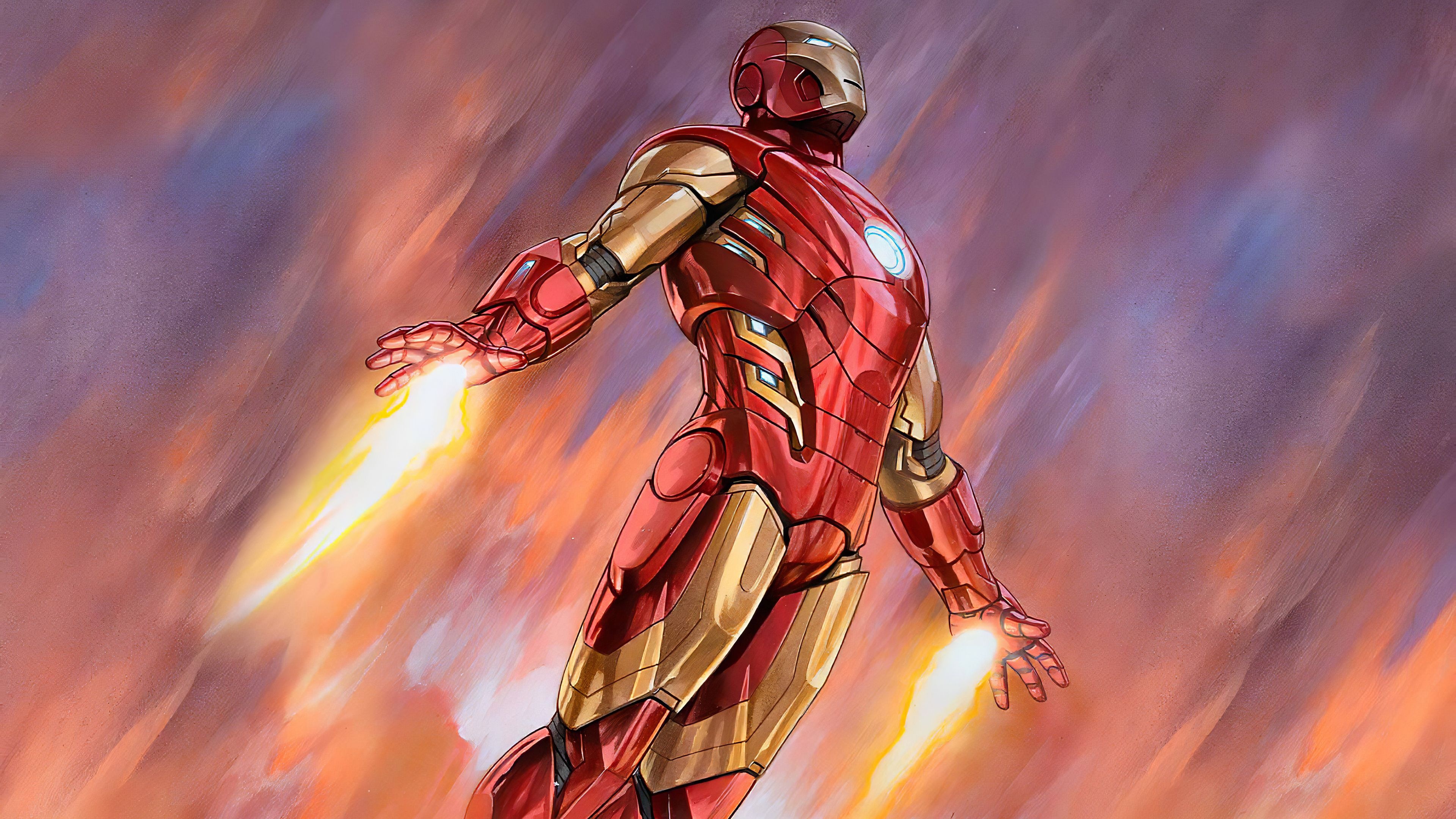 MCU (Comics), Iron Man's flight, Digital artworks, High-definition wallpapers, 3840x2160 4K Desktop