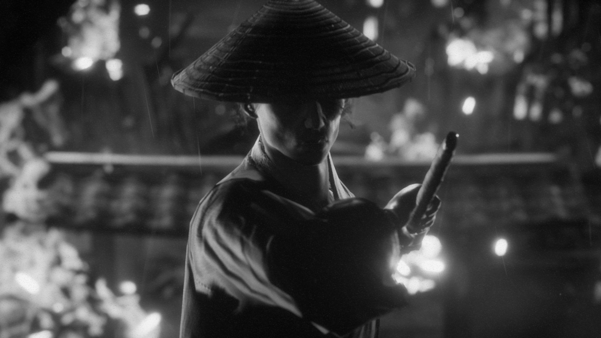Trek to Yomi: The game impressively emulating the look of Japanese films directed by Akira Kurosawa. 1920x1080 Full HD Background.