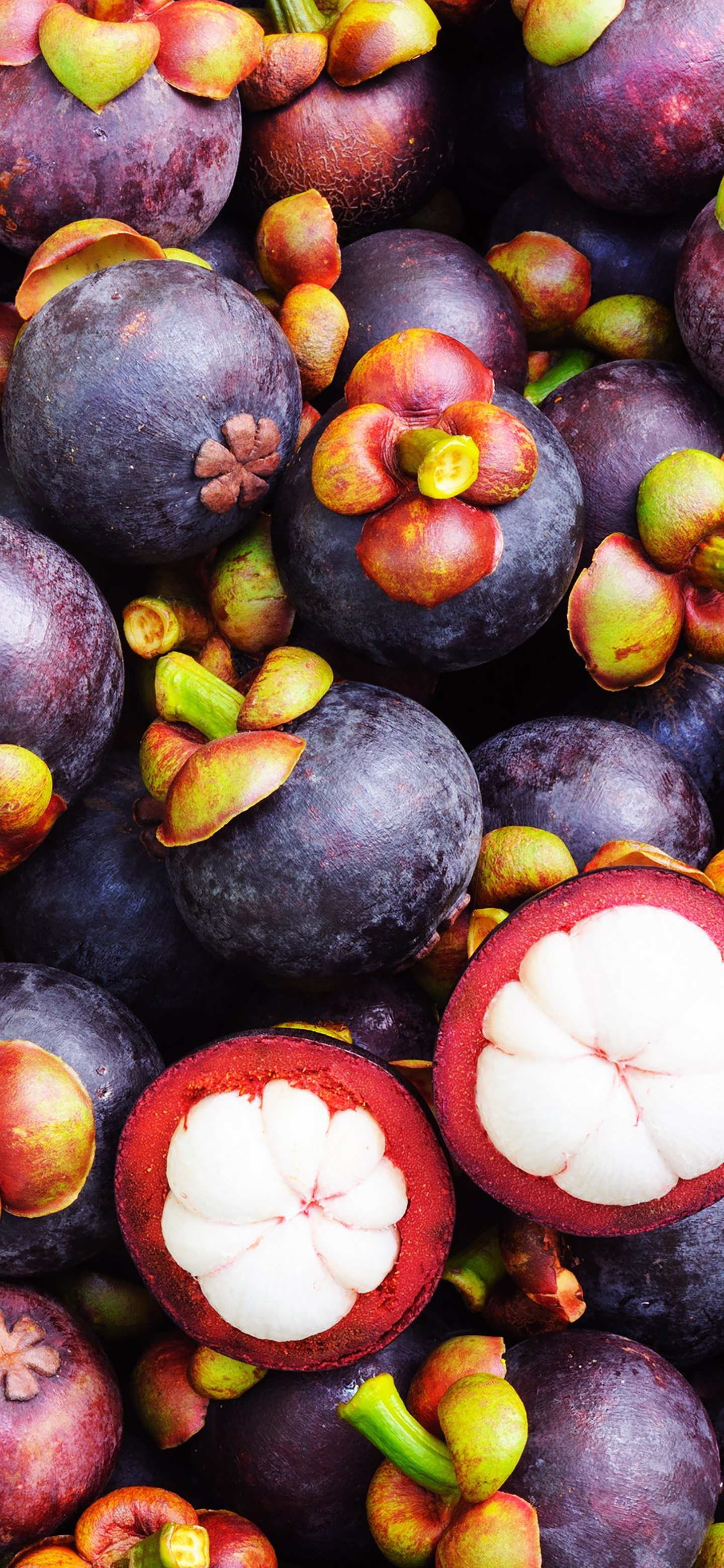 Mangosteen: Grows mainly in Southeast Asia and southwest India. 1440x3120 HD Background.