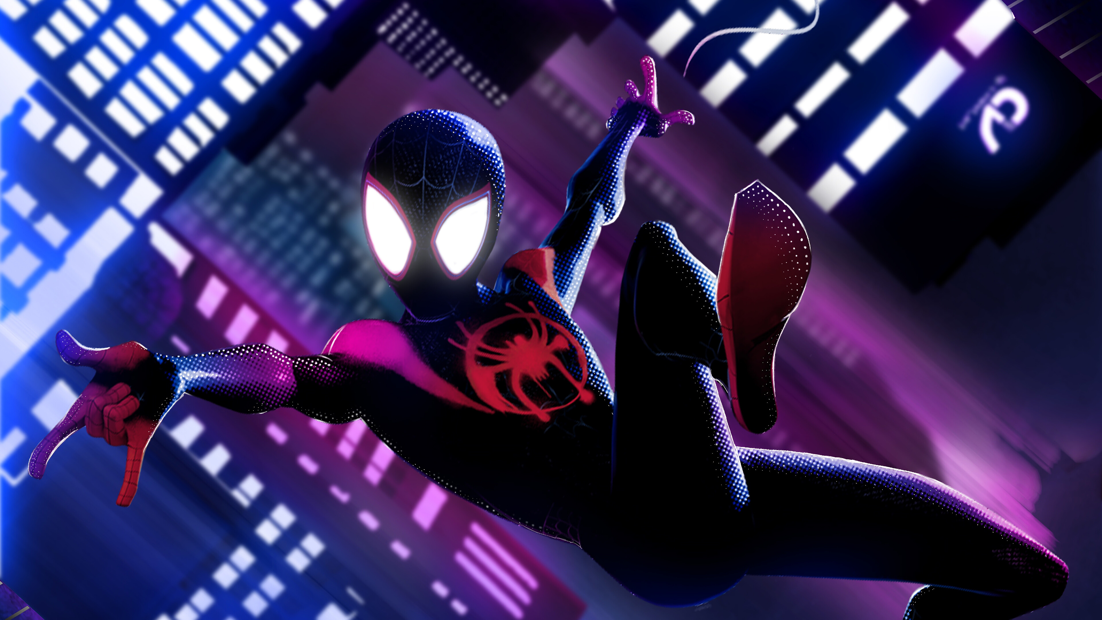 Spider-Man: Into the Spider-Verse: Miles Morales, Earth-TRN700, Superheroes. 3840x2160 4K Background.