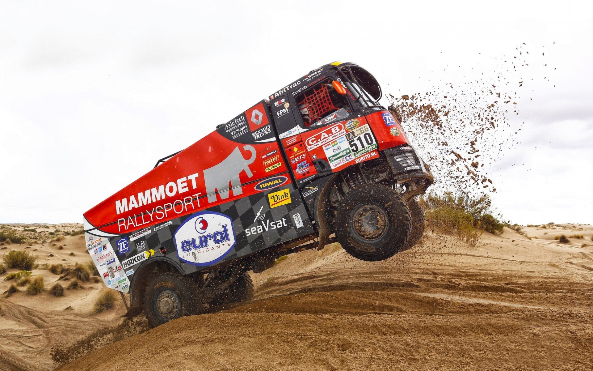 Dakar Rally: Mammoet Rallysport, Renault, Racing sport truck, Martin van den Brink, 2022. 1920x1200 HD Background.