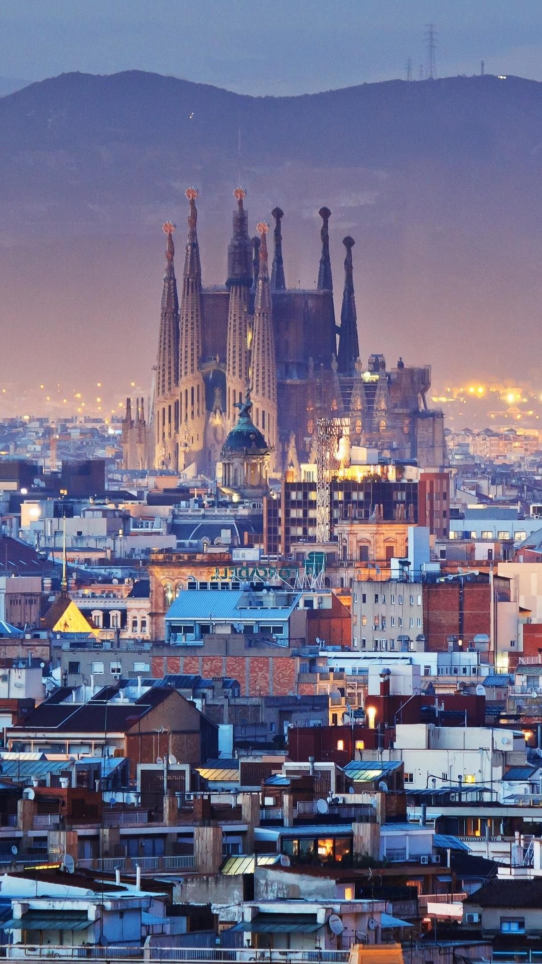 Barcelona skyline, Vibrant cityscape, Architectural beauty, Captivating views, 1080x1920 Full HD Phone