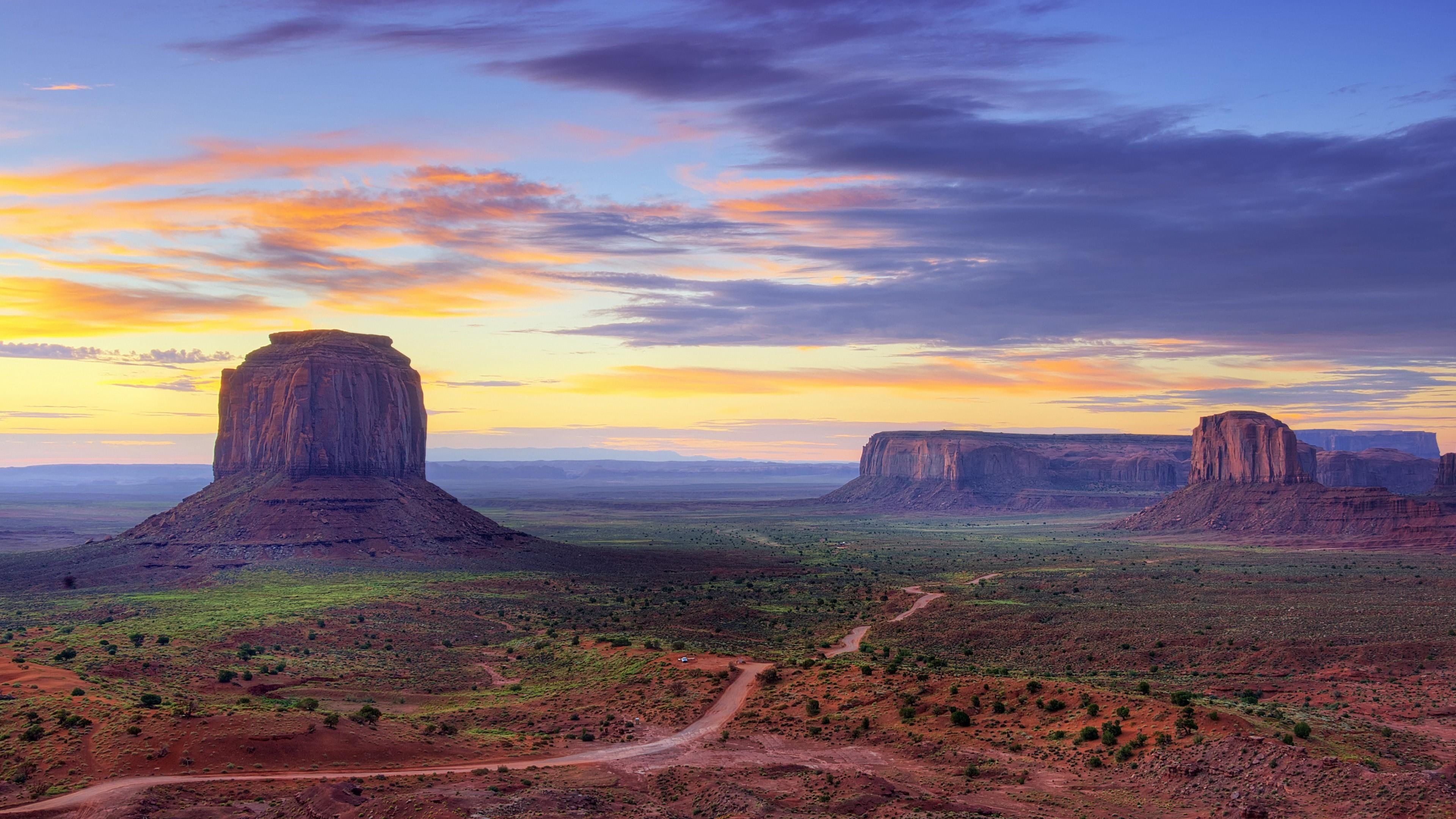 Monument Valley national park, Arizona's sandstone, United States landscapes, Facebook cover images, 3840x2160 4K Desktop