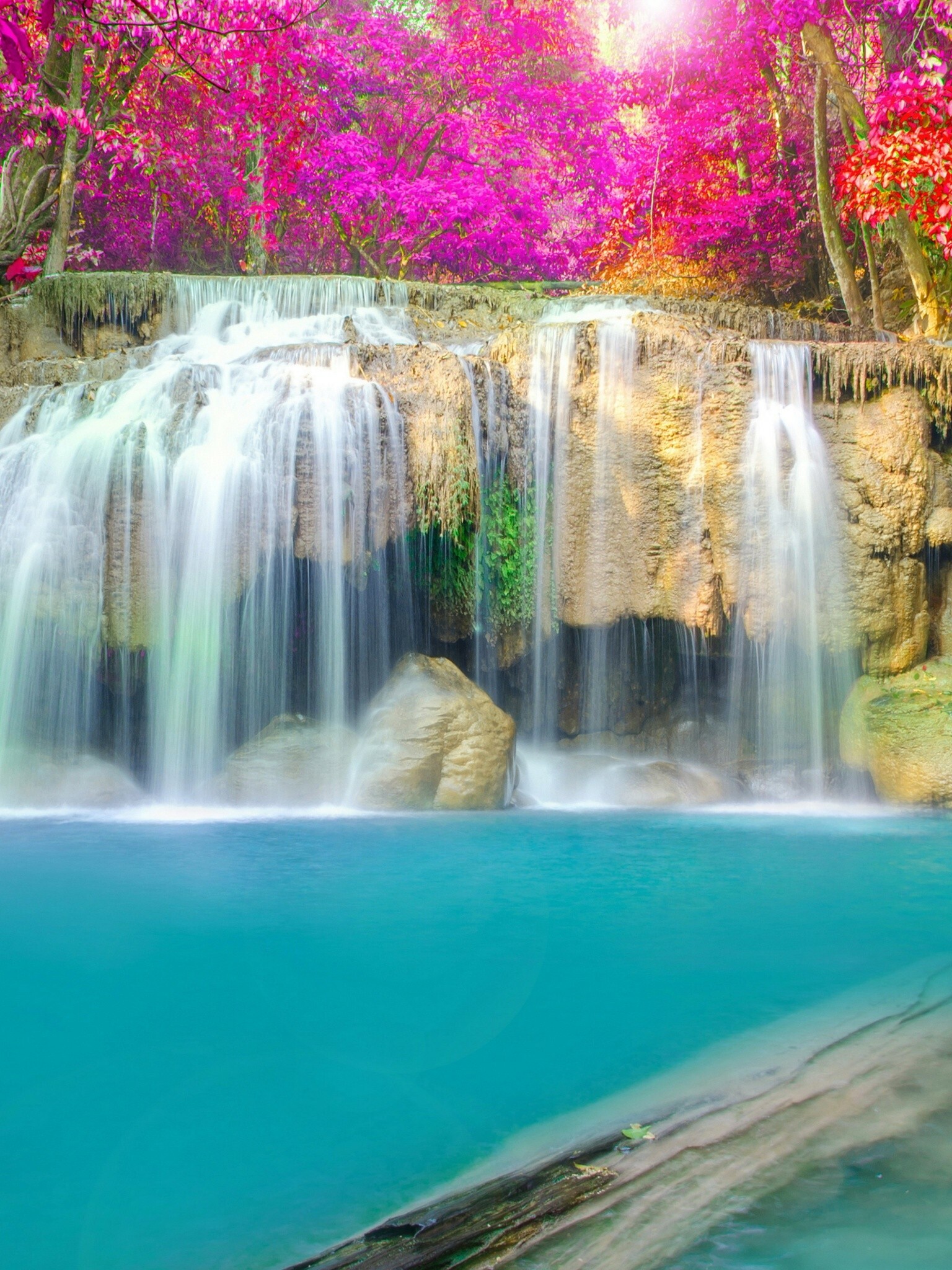 Waterfall: Thailand, A point in a river where water flows over a steep drop. 1540x2050 HD Wallpaper.