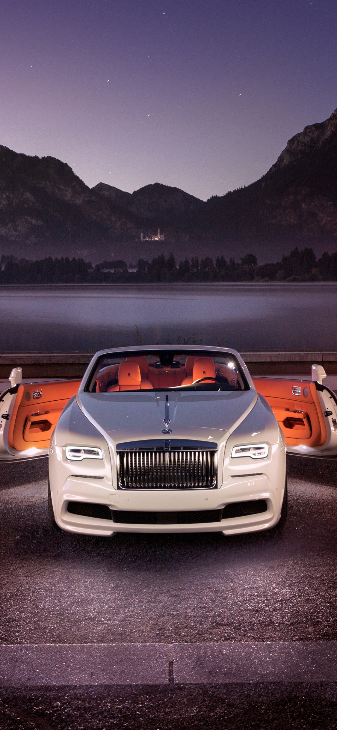 Rolls-Royce Dawn elegance, Opulent convertible, Luxury on wheels, Captivating design, 1130x2440 HD Phone