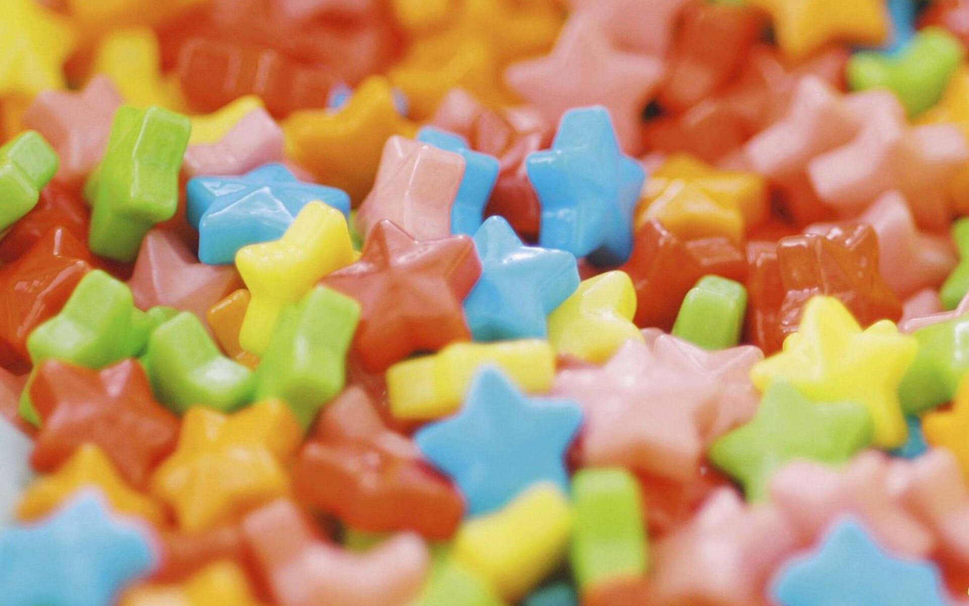 Sweets: Rainbow hard candy stars, Made of sugar. 1920x1200 HD Background.