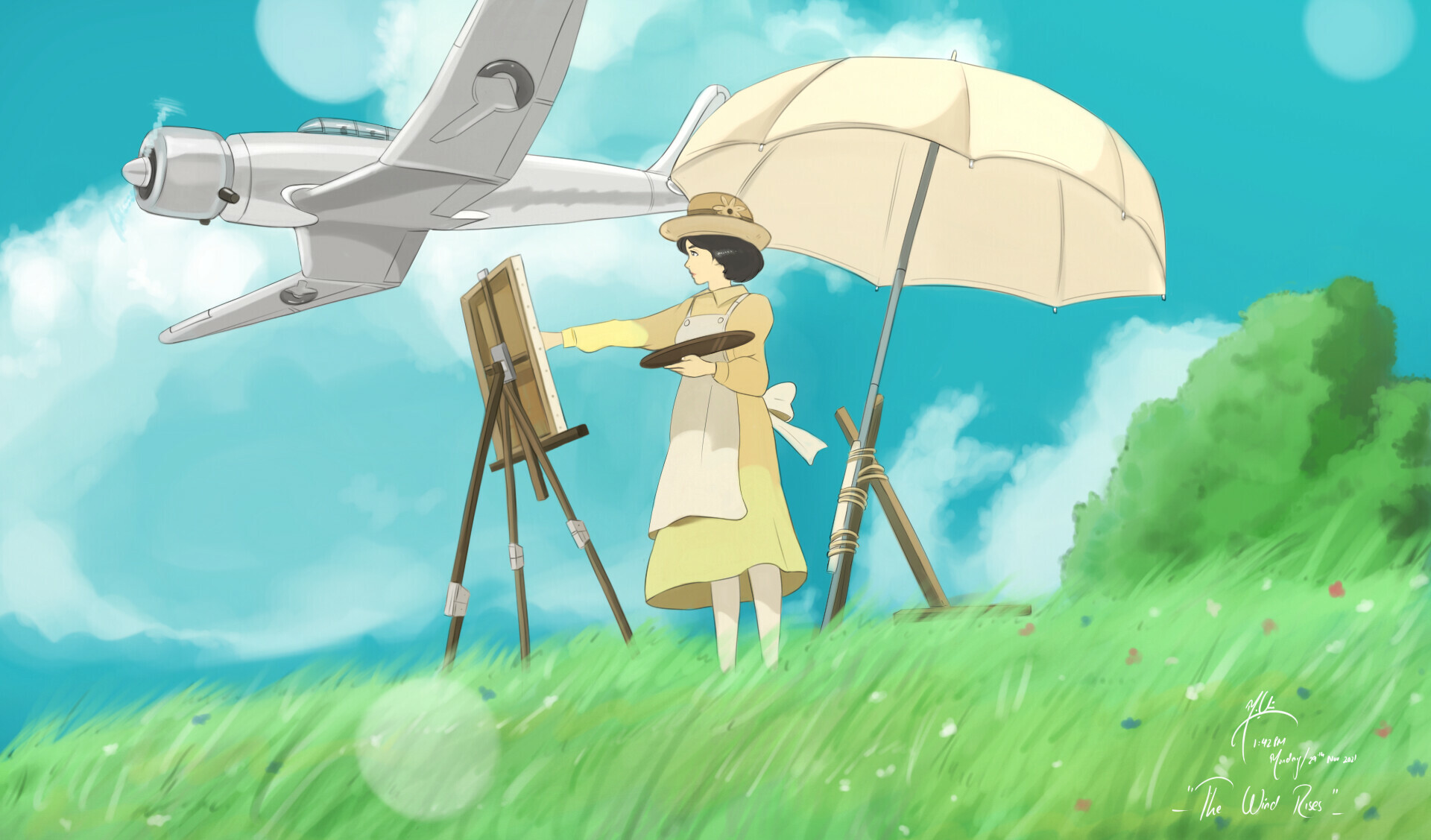 The Wind Rises, Artstation, Fanart, Anime, 1920x1130 HD Desktop