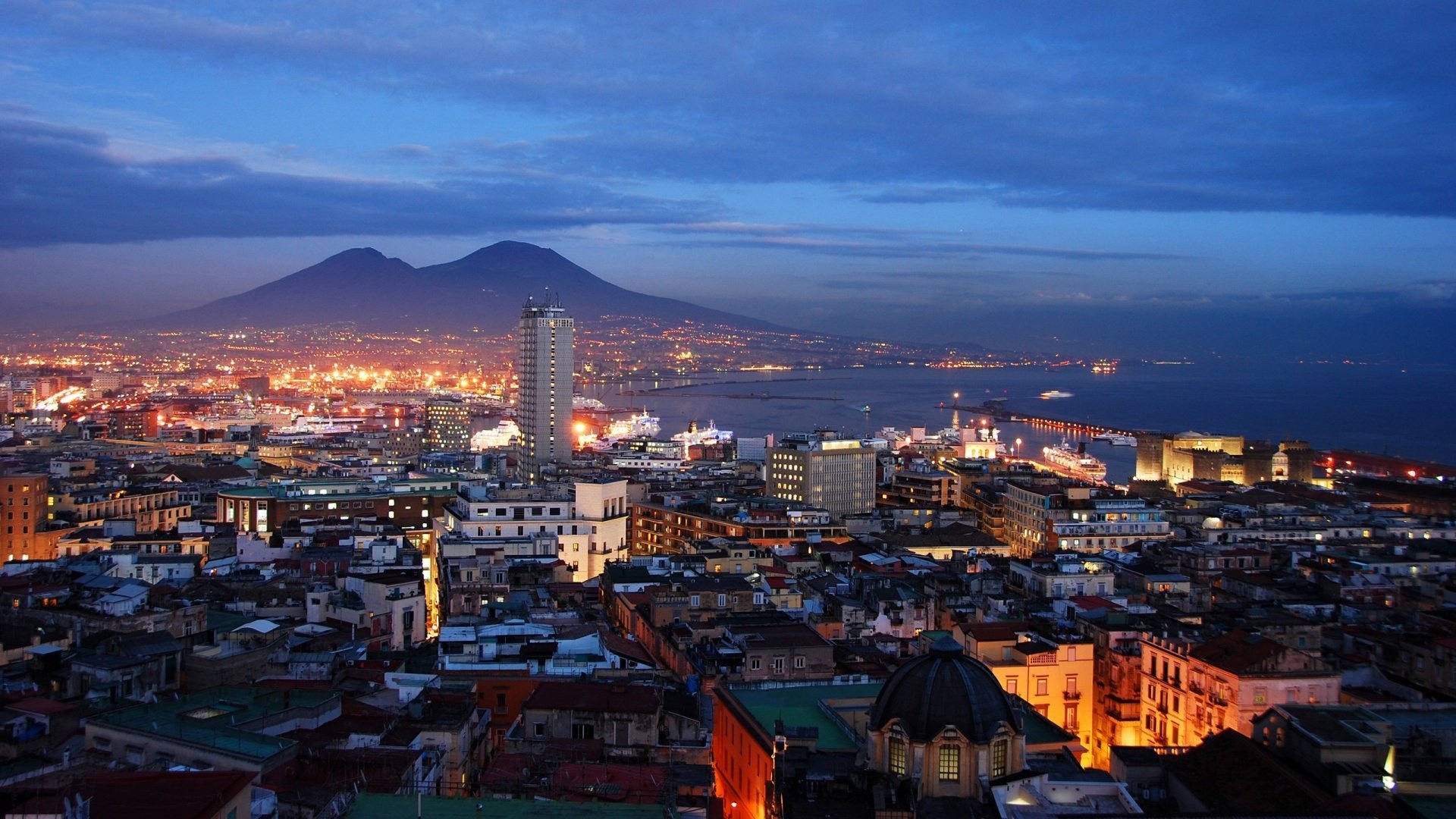 Naples city buildings, Italian charm, Napoli skyline, Traveller's delight, 1920x1080 Full HD Desktop