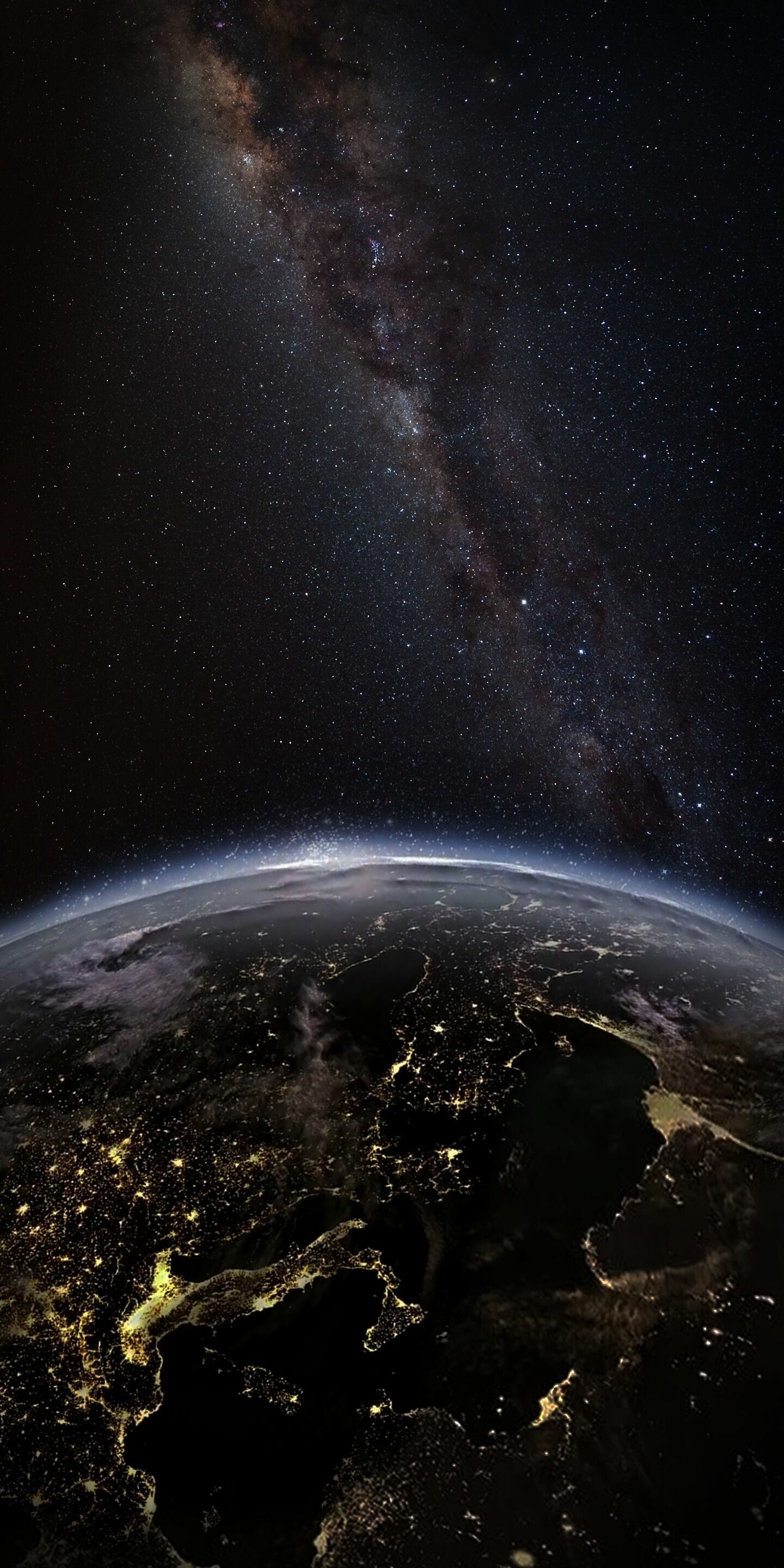 Earth at Night: Only in the darkness can you see the stars, Milky Way. 1440x2880 HD Background.