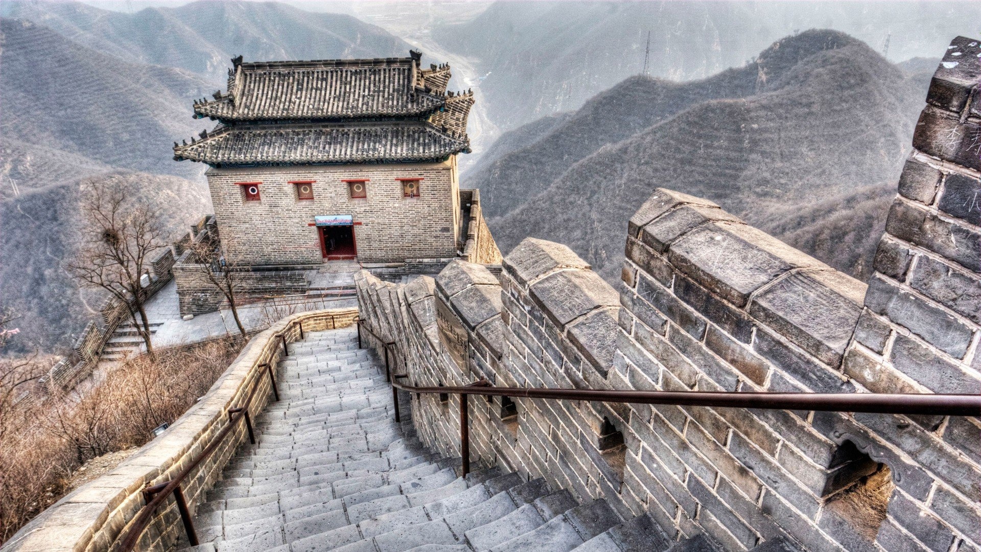 Great Wall of China: Was built to protect the Empire from invasion as well as to impose border control. 1920x1080 Full HD Wallpaper.