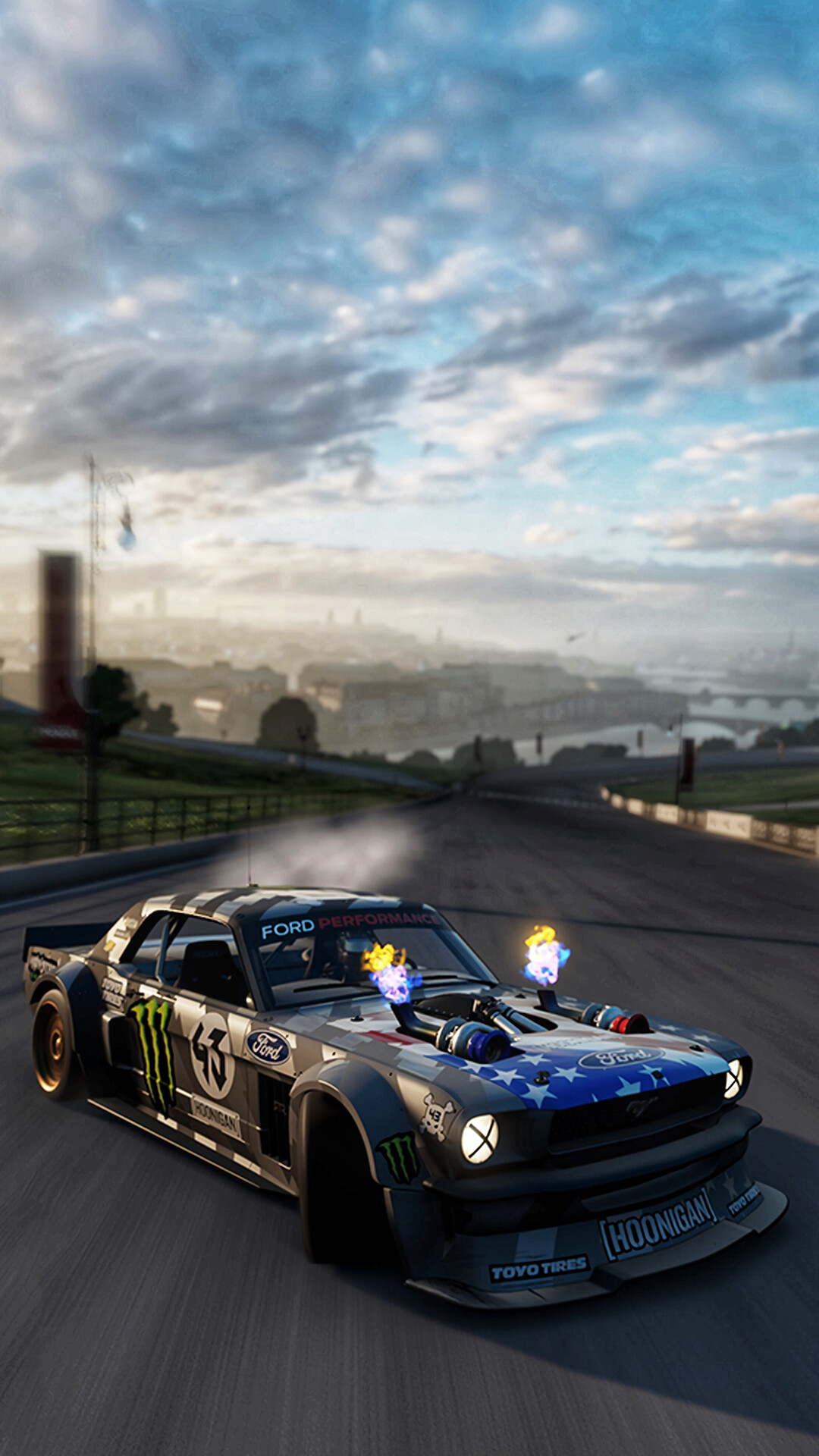 Hoonicorn: A car based on the 1965 Ford Mustang GT Coupe, Debuted at the 2014 SEMA Show, Forza Horizon. 1080x1920 Full HD Wallpaper.