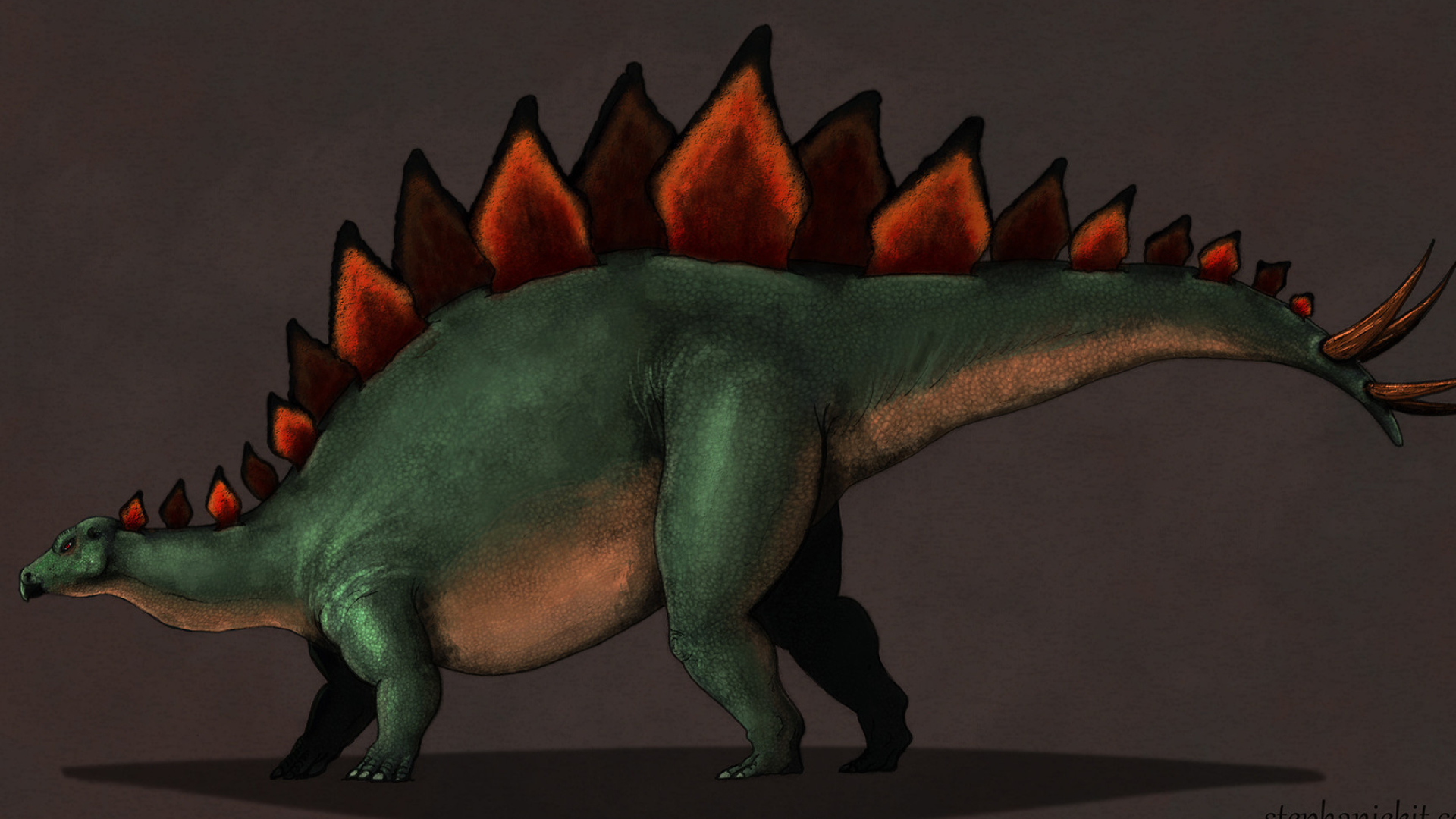 Artstation stegosaurus, Dinosaur artwork, Digital illustration, Prehistoric theme, 1920x1080 Full HD Desktop
