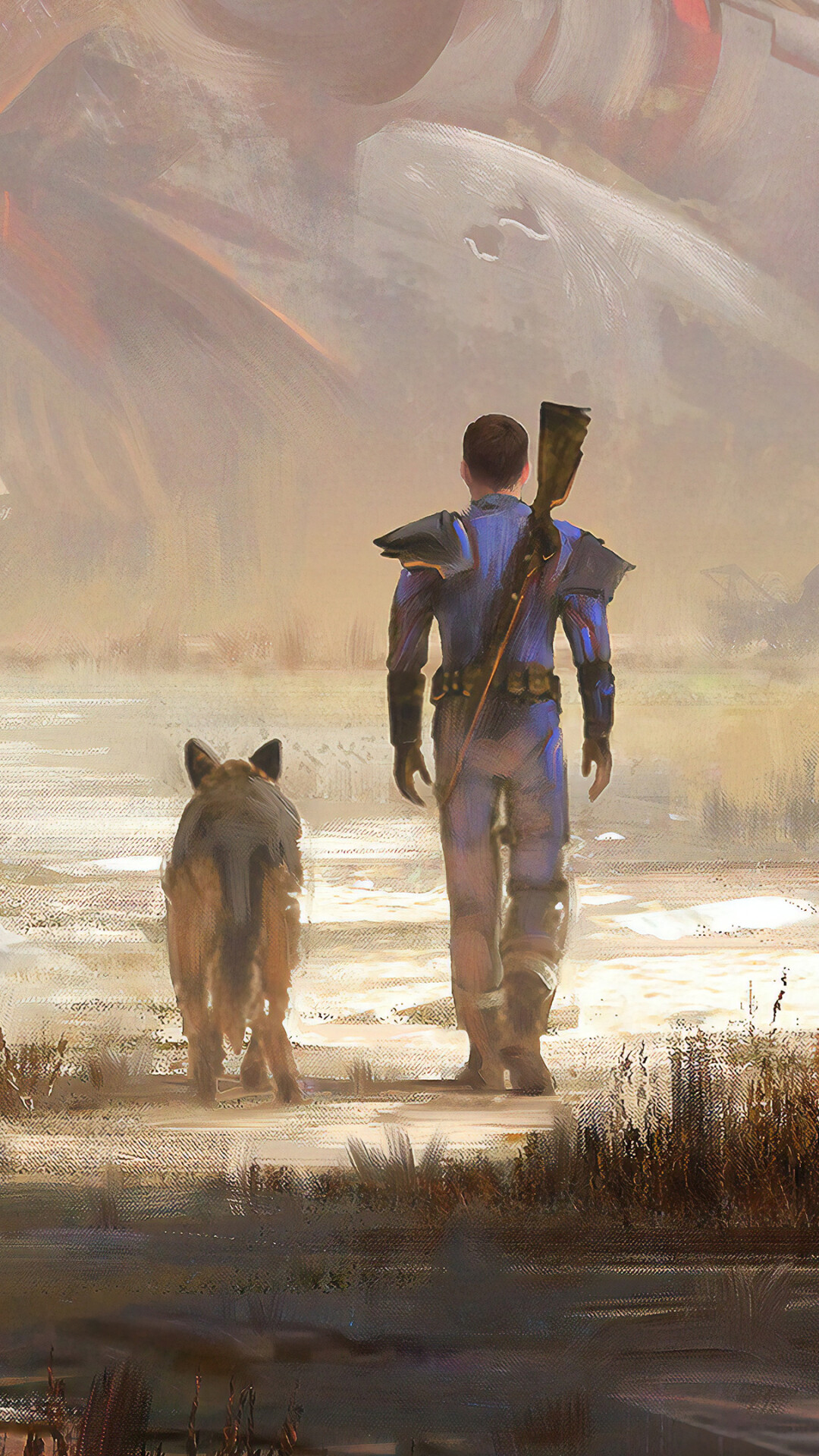 Fallout: Dogmeat, The dog of the player character, dubbed the Sole Survivor. 1080x1920 Full HD Background.
