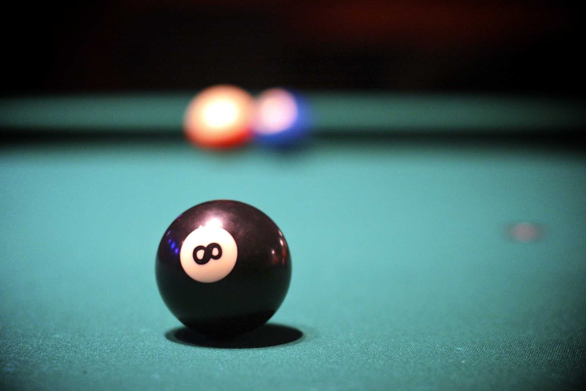 Billiards: Pocket billiards, The solid black object ball, The symbol of the eight-ball pool game. 1950x1300 HD Wallpaper.