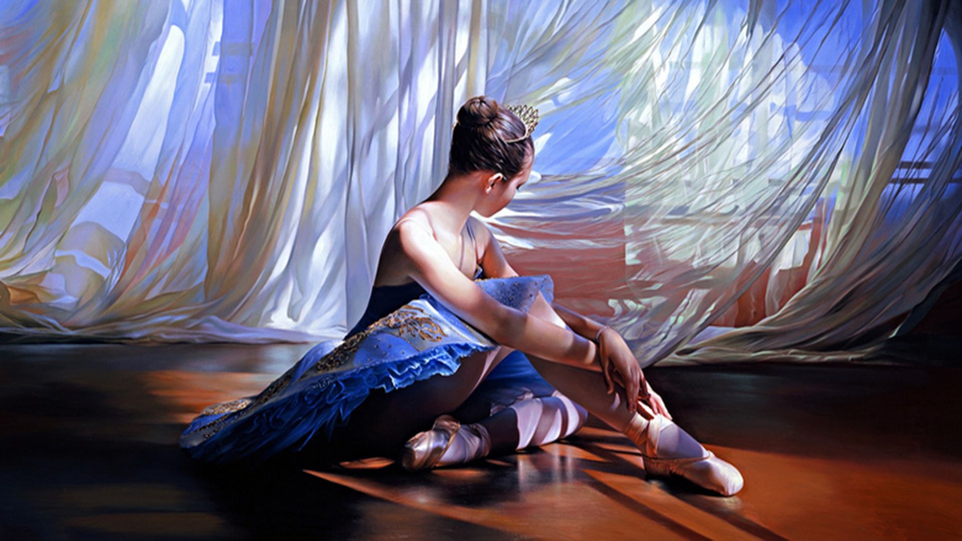 Oil painting ballet, Masterful artwork, Famous artists, Captivating dancers, 1920x1080 Full HD Desktop