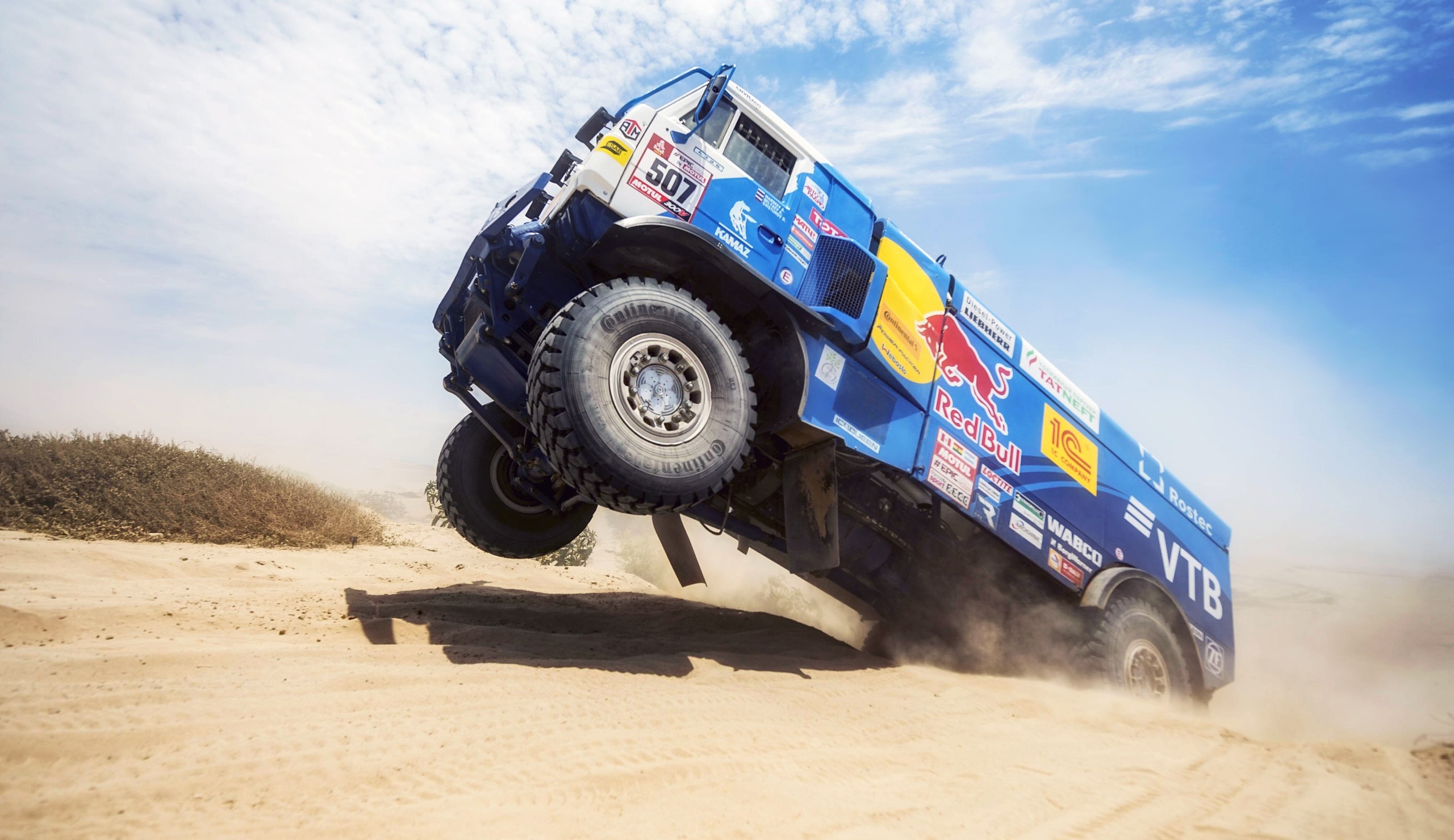 Dakar Rally: Silk Way Rally, A five-kilometer special stage, Kamaz-master team. 2560x1480 HD Wallpaper.