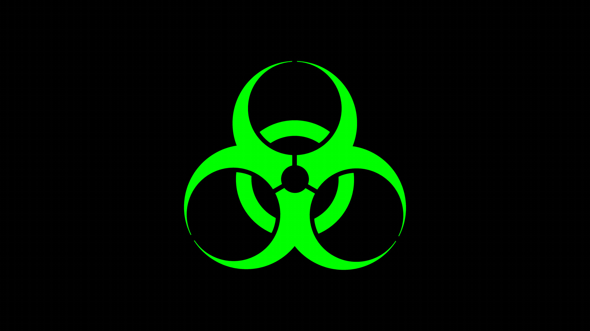 Green Biohazard: Memorable but meaningless symbol that is easily remembered by people. 1920x1080 Full HD Wallpaper.