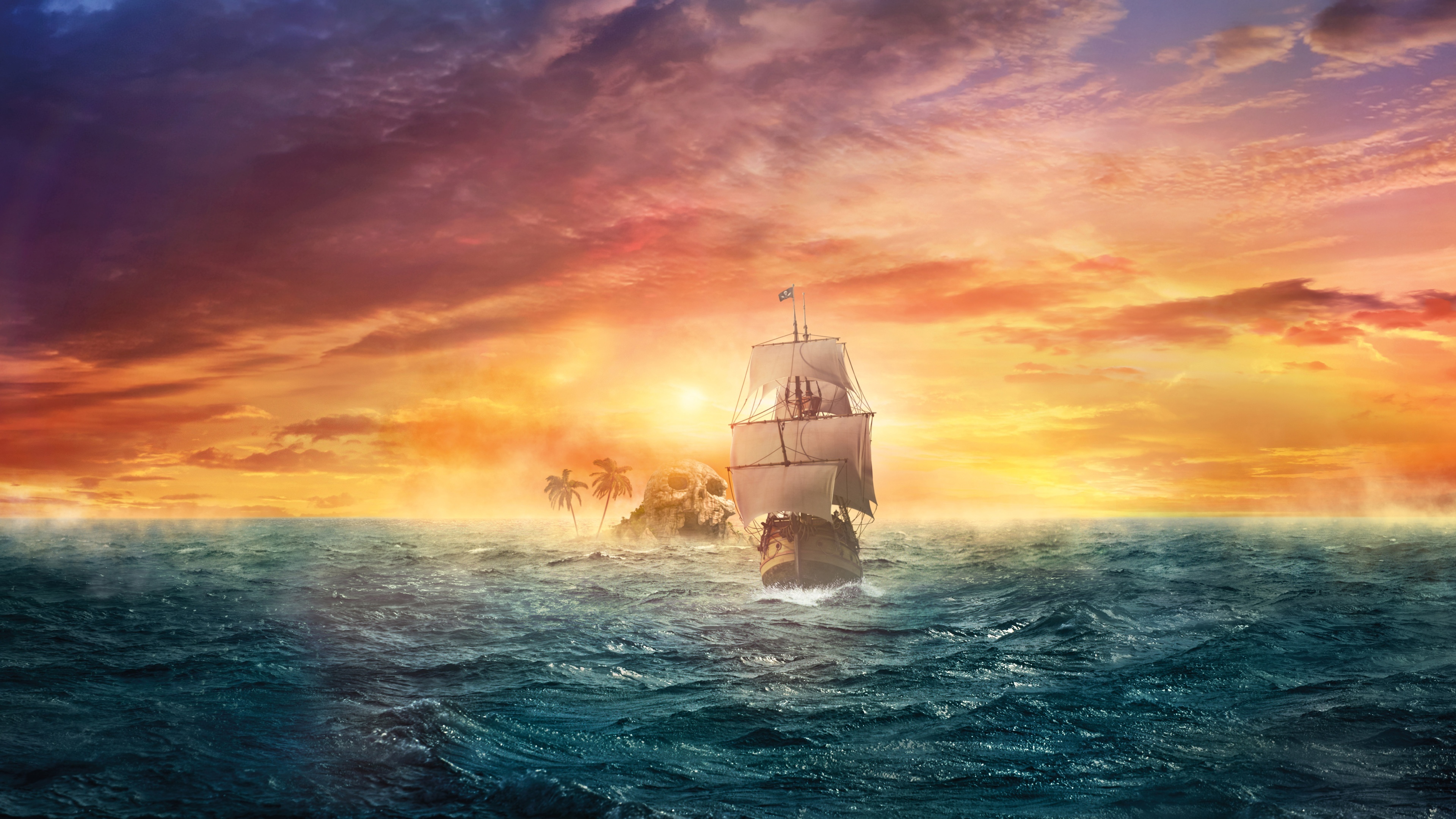 Jackdaw Ship, Pirate ship backgrounds, 3840x2160 4K Desktop