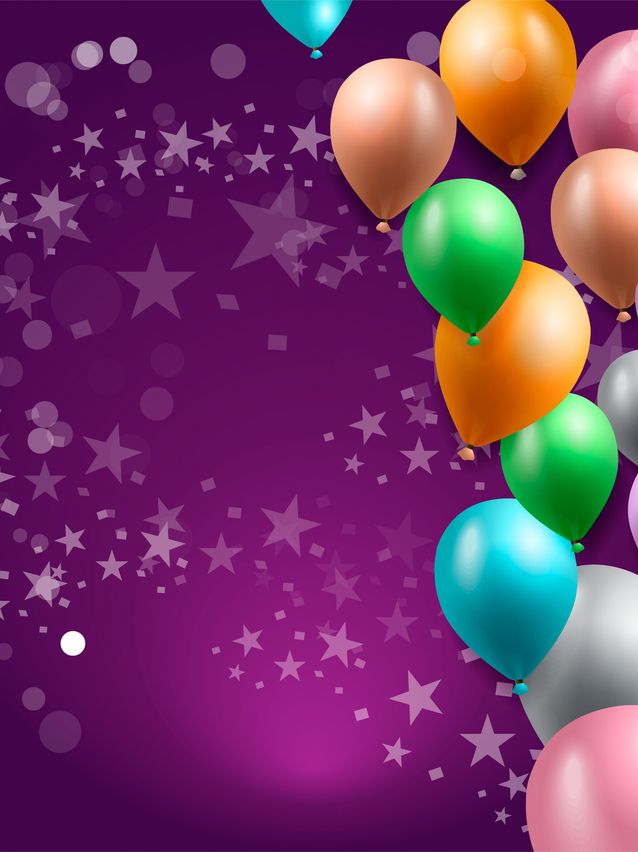 Birthday Party: Air balloon, An anniversary of the day on which a person was born. 2050x2740 HD Background.