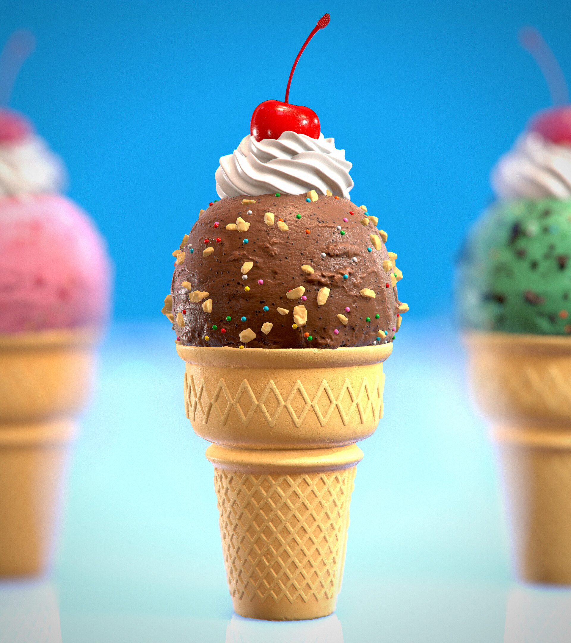 Artistic ice cream cones, Colorful creations, Deliciousness overload, Tasty art, 1920x2160 HD Phone