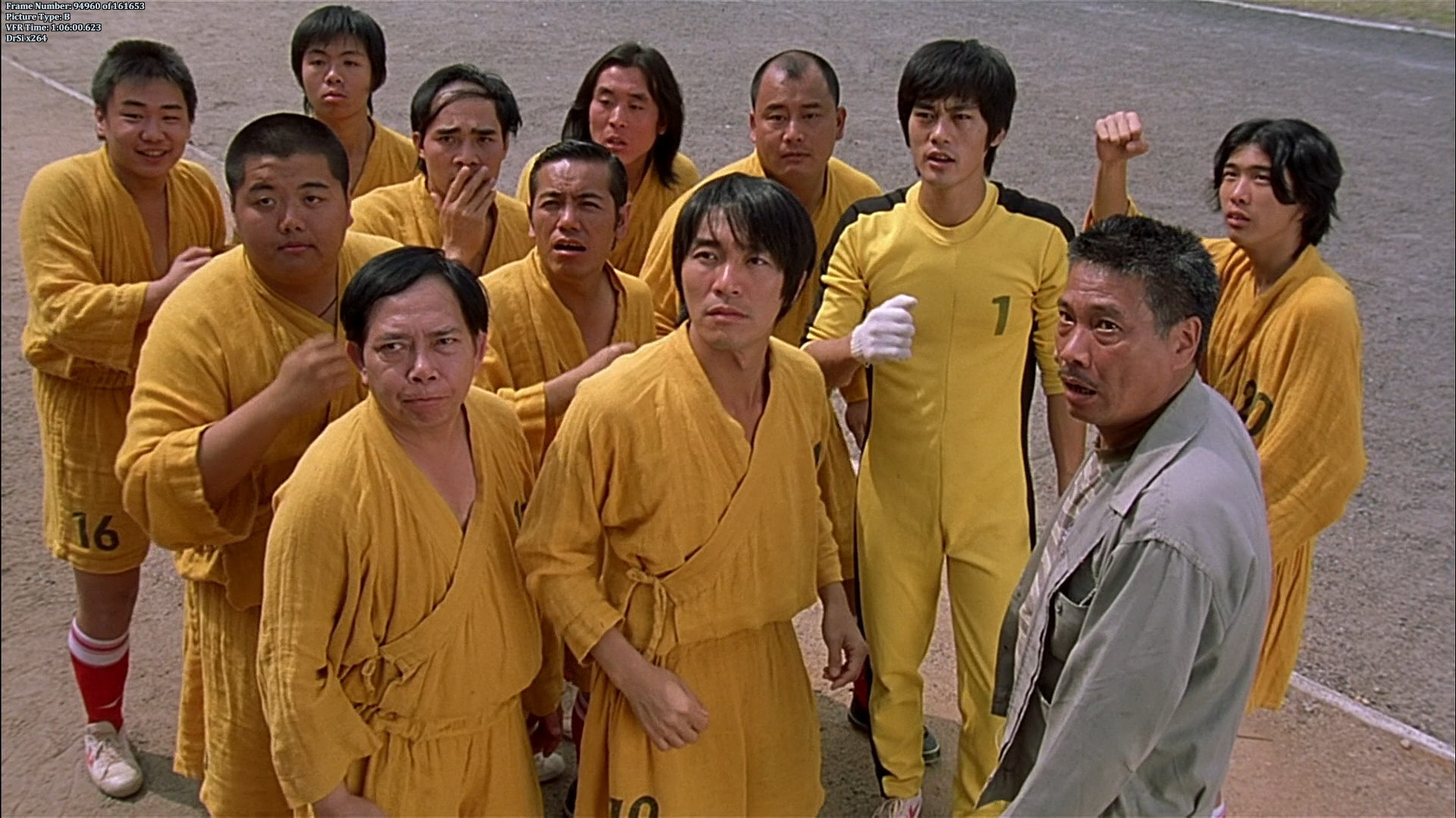 Shaolin Soccer: A squad of Sing's former monk brothers inspired by the big-money prize in a national football competition. 1920x1080 Full HD Background.