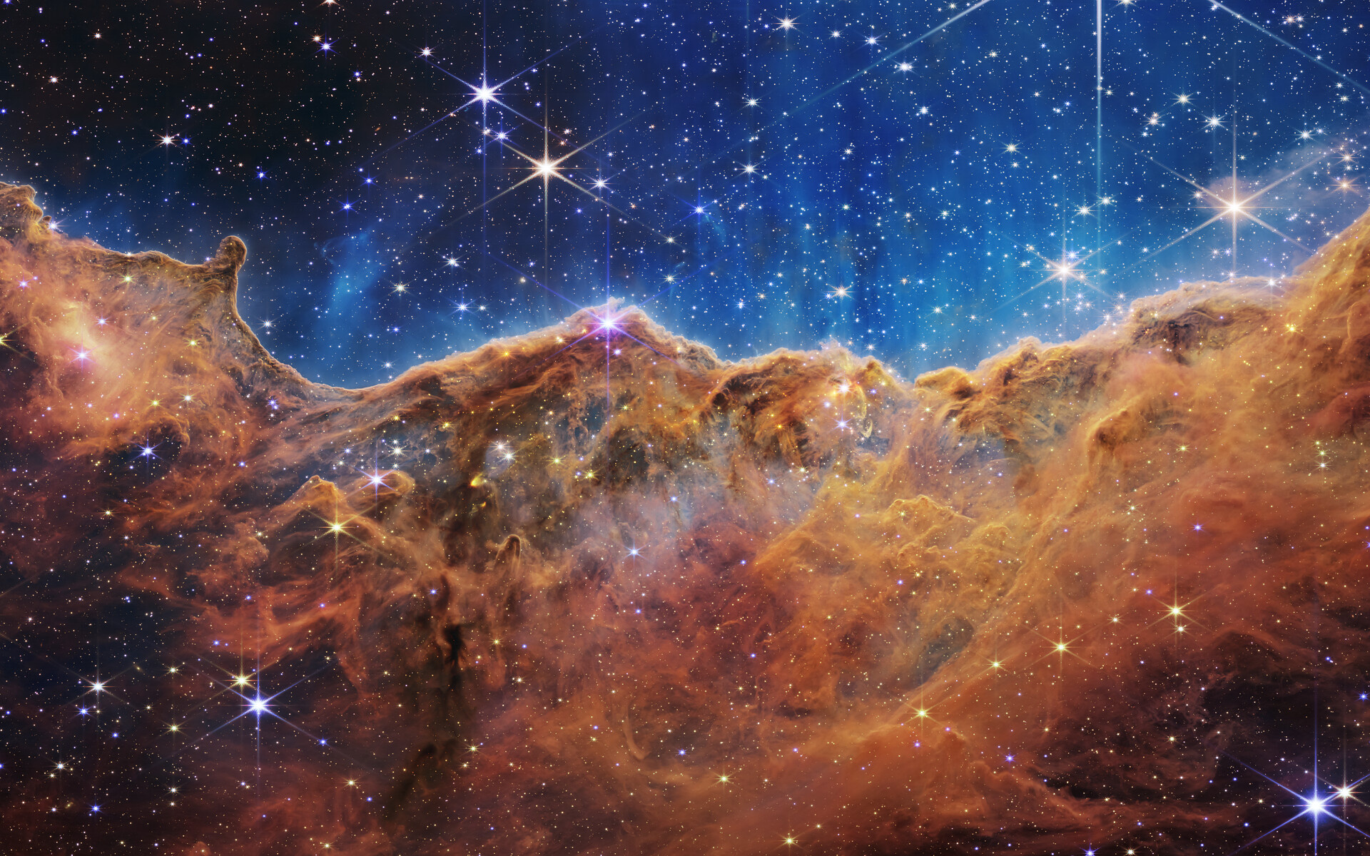 Cosmic Cliffs, Carina Nebula, Nircam image, 1920x1200 HD Desktop