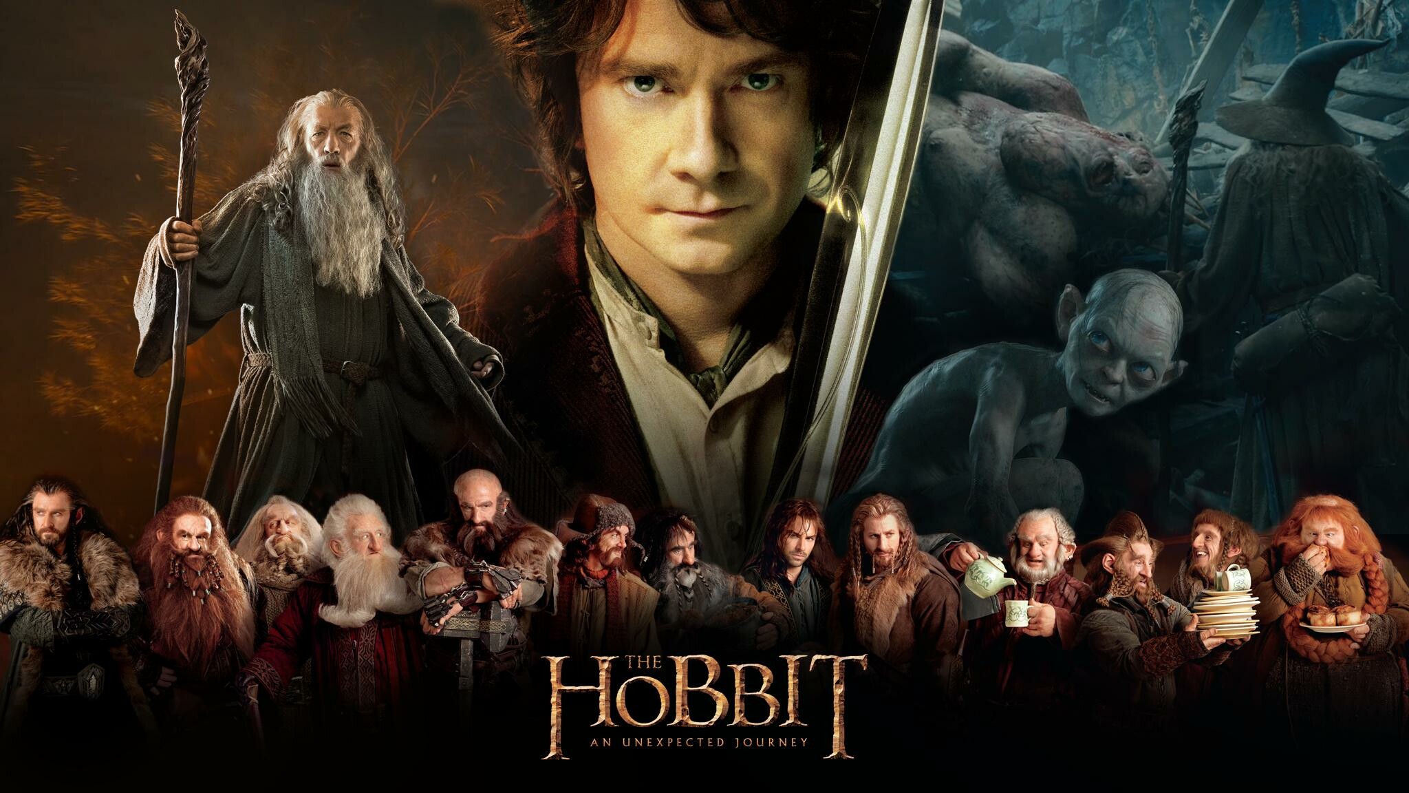The Hobbit: An Unexpected Journey, A 2012 epic high fantasy adventure film directed by Peter Jackson. 2050x1160 HD Wallpaper.