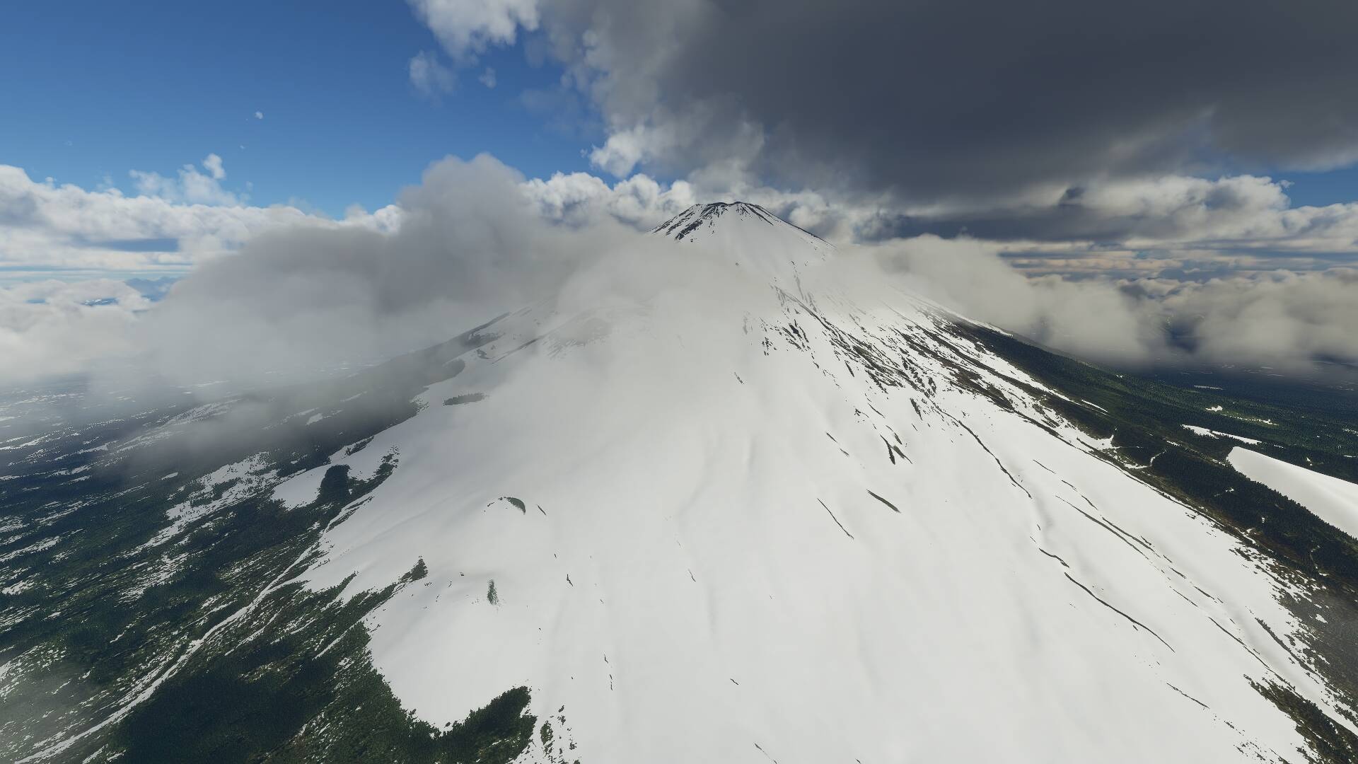Shishaldin Volcano, Stunning screenshot, Microsoft Flight Simulator, Travel inspiration, 1920x1080 Full HD Desktop