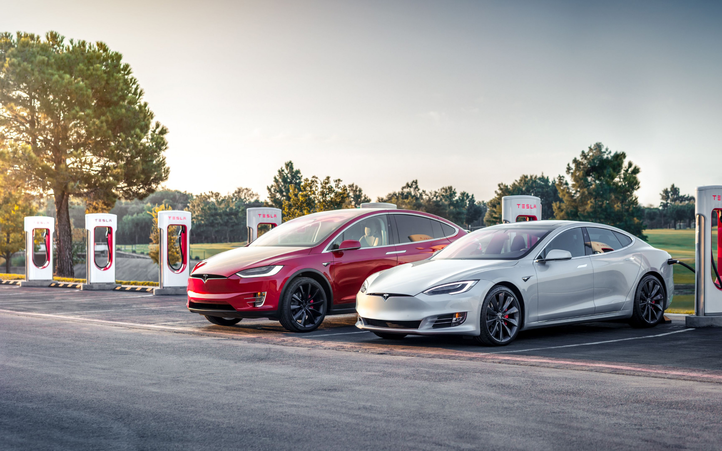 Tesla Model X, Auto industry, Tesla supercharger, Electric cars, 2880x1800 HD Desktop