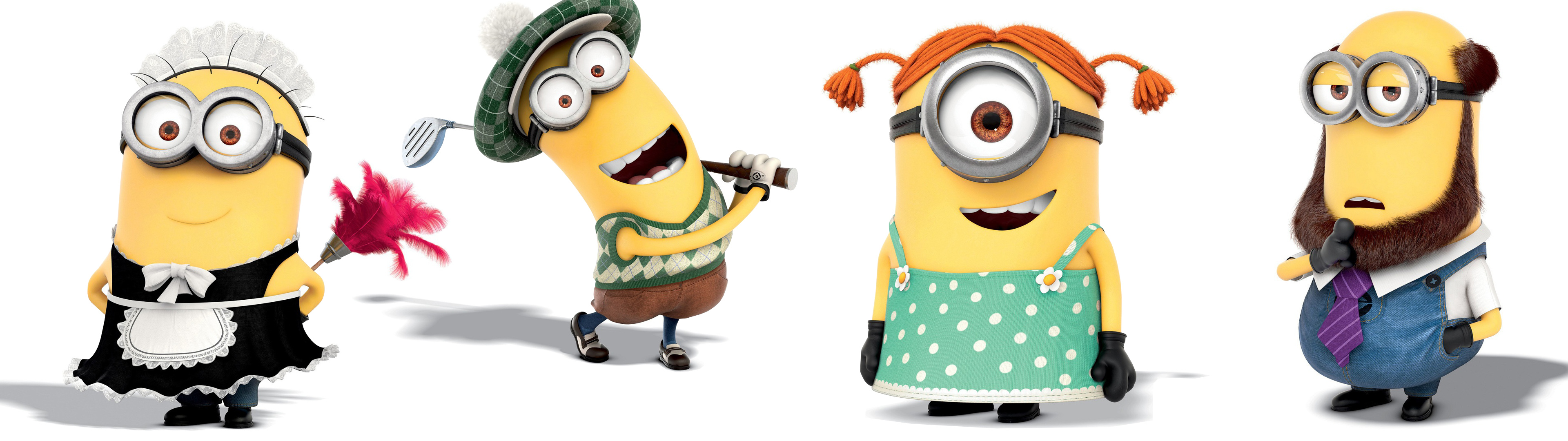 Minions animation, Despicable Me 2, Rmultiwall request, Minions, 3840x1080 Dual Screen Desktop