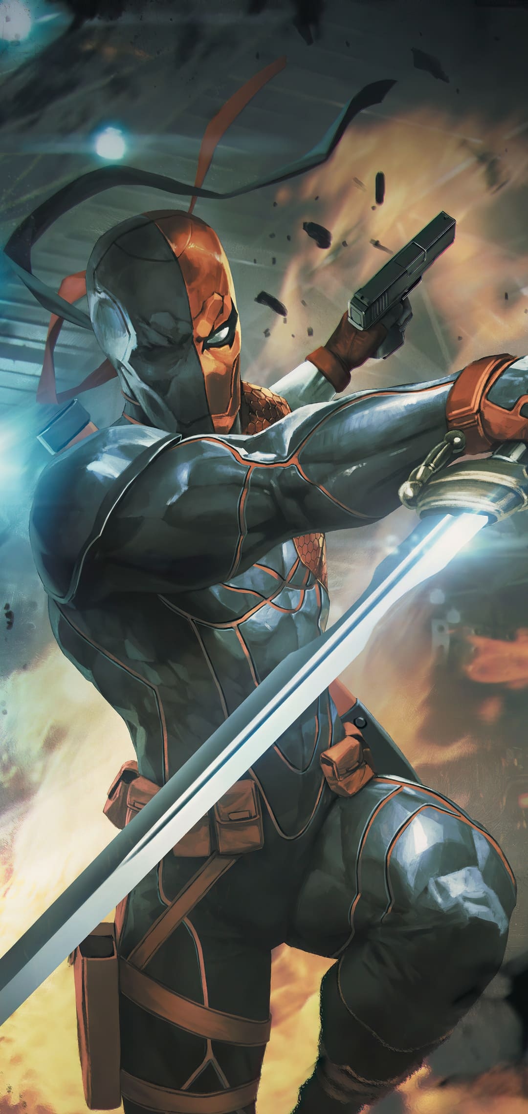 Deathstroke, Top 4K backgrounds, High-quality images, 1080x2280 HD Phone