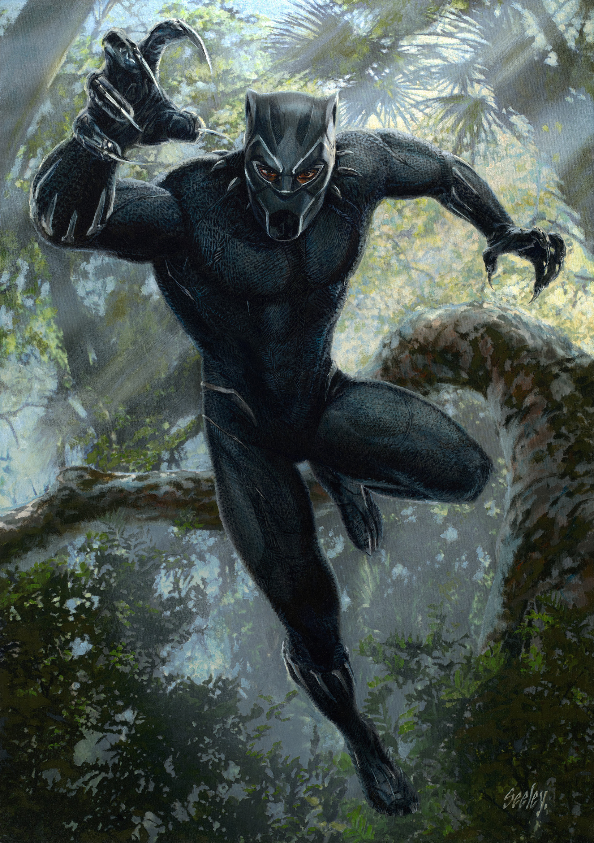 T'Challa, Dave Seeley, Black Panther, Artwork, 1920x2730 HD Phone