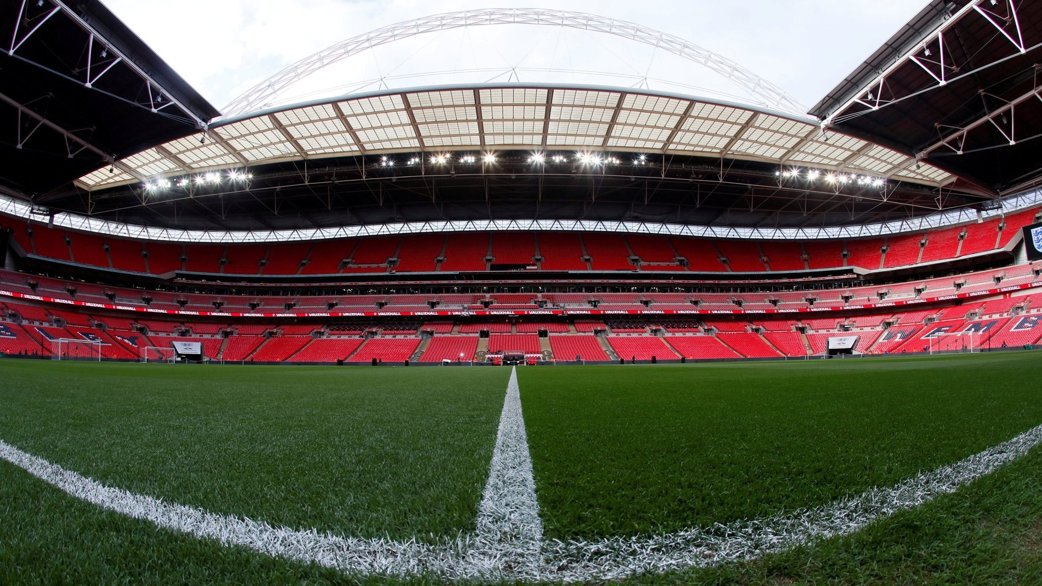Wembley Stadium: Hosted its first FA Cup final in 1923, Ground. 2050x1160 HD Background.