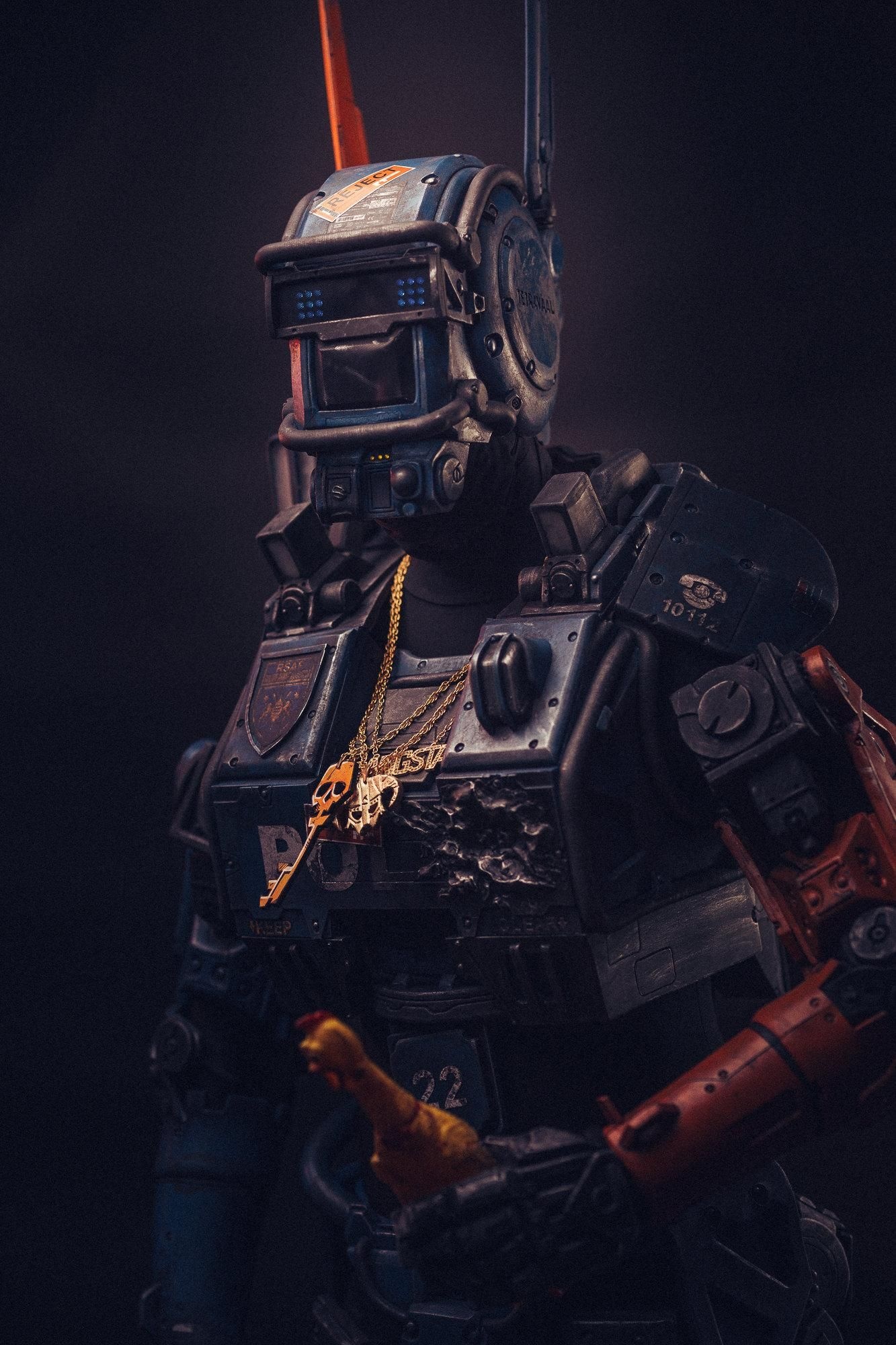 Chappie: A 2015 sci-fi movie by Neill Blomkamp, based on his short film Tetra Vaal. 1340x2000 HD Background.