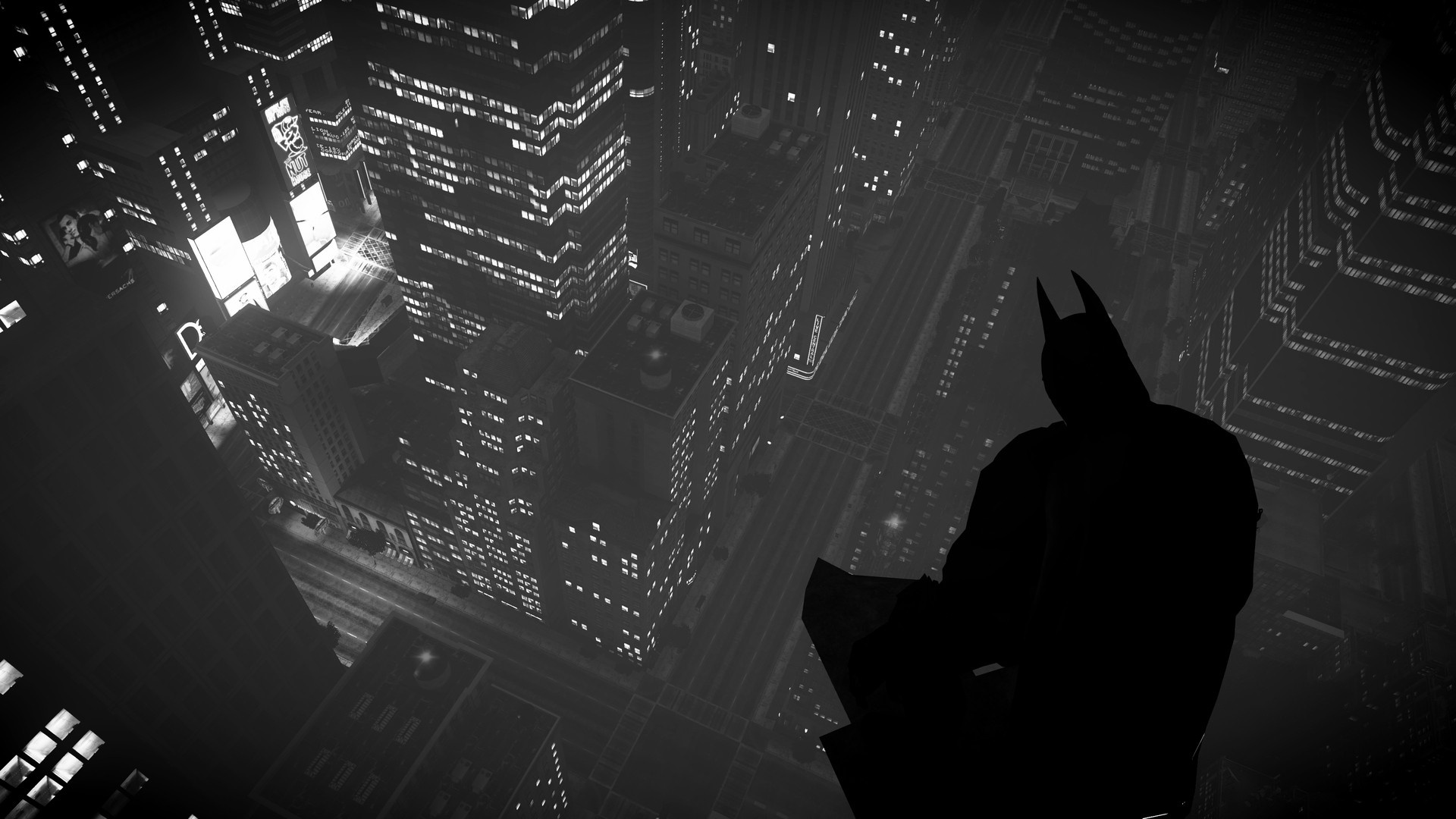 Gotham City movies, Vigilante on rooftops, Urban metropolis, Action-packed scenes, 1920x1080 Full HD Desktop