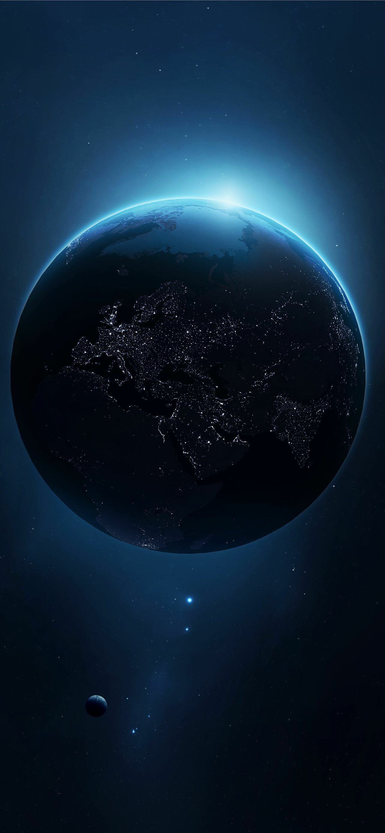 Earth: Universe, The only planet in our solar system not to be named after a Greek or Roman deity. 1290x2780 HD Background.
