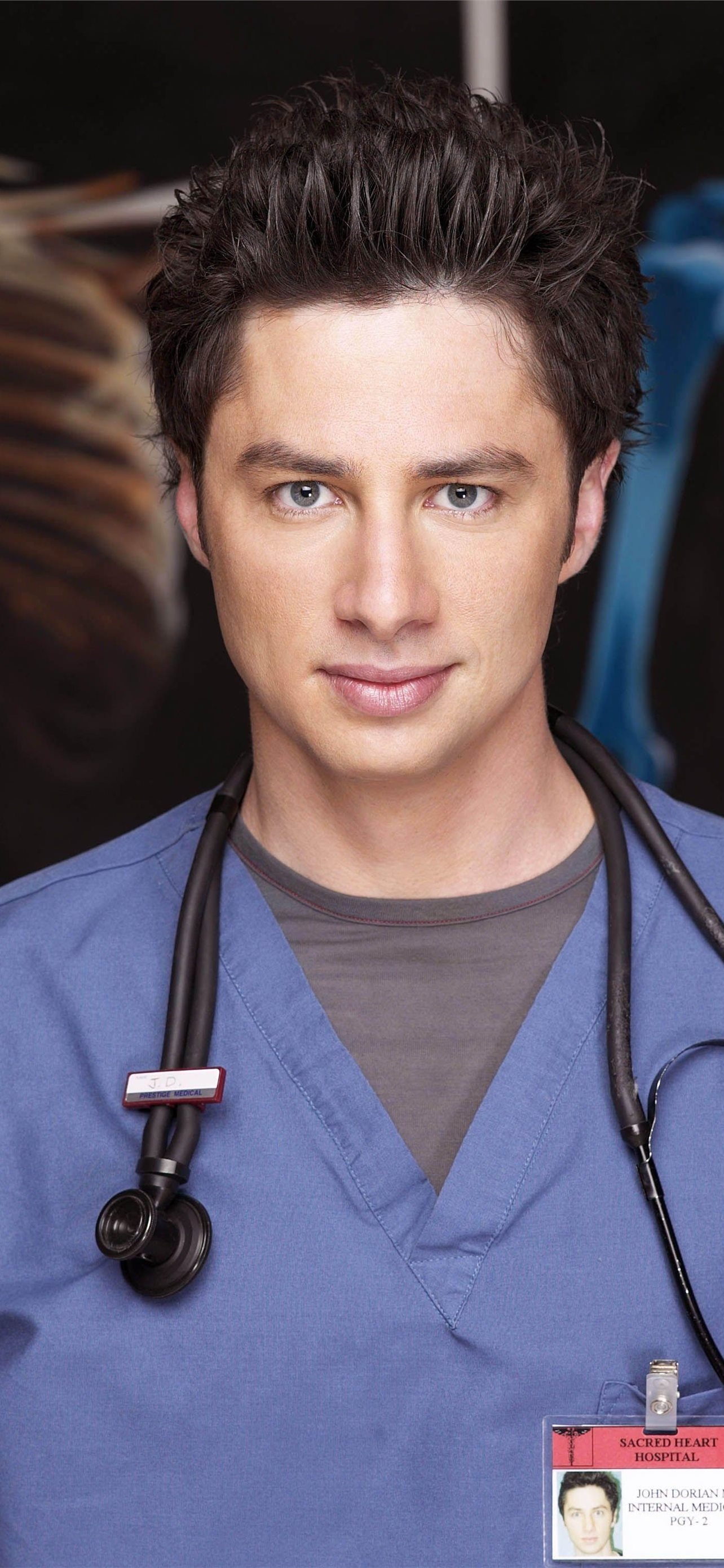 Scrubs (TV Series): Zach Braff as John Dorian, Was harassed by The Janitor on a regular basis before leaving Sacred Heart. 1290x2780 HD Wallpaper.