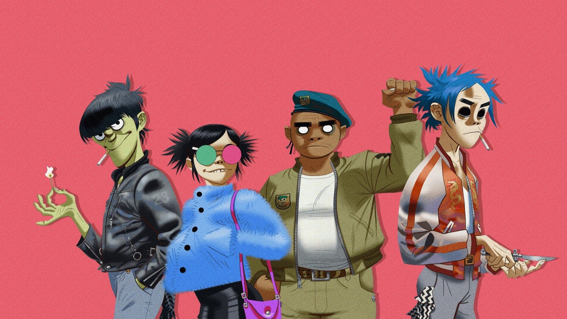 Gorillaz: The veteran band, The first self-titled record released in 2001, An instant hit. 1920x1080 Full HD Wallpaper.